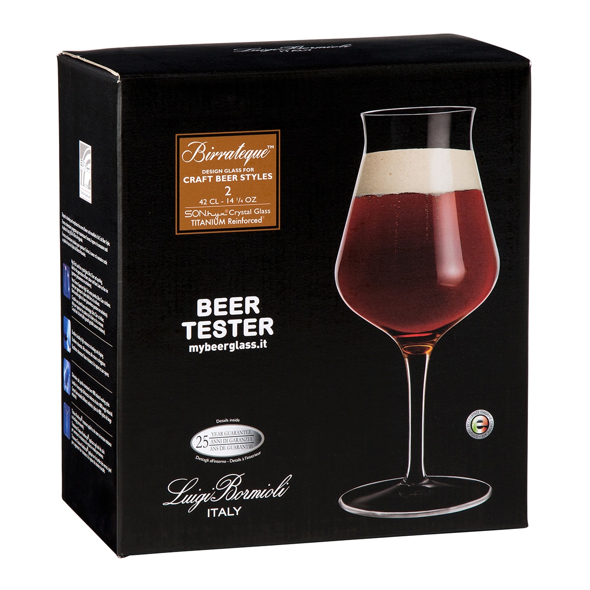 Jogo de 2 copos de cerveja Tester Luigi Bormioli Transparente-3