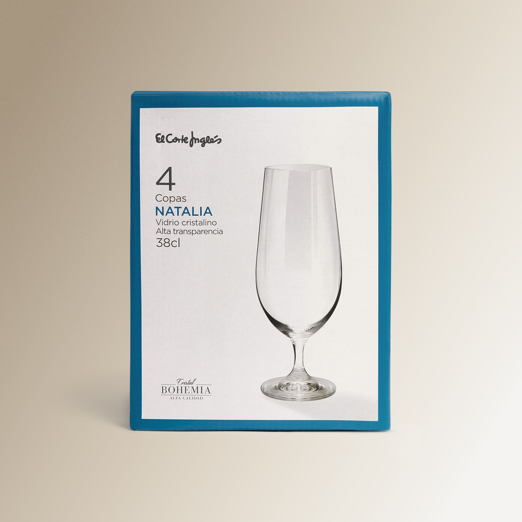 Juego de 4 copas de cerveza Natalia El Corte Inglés Cristal-4