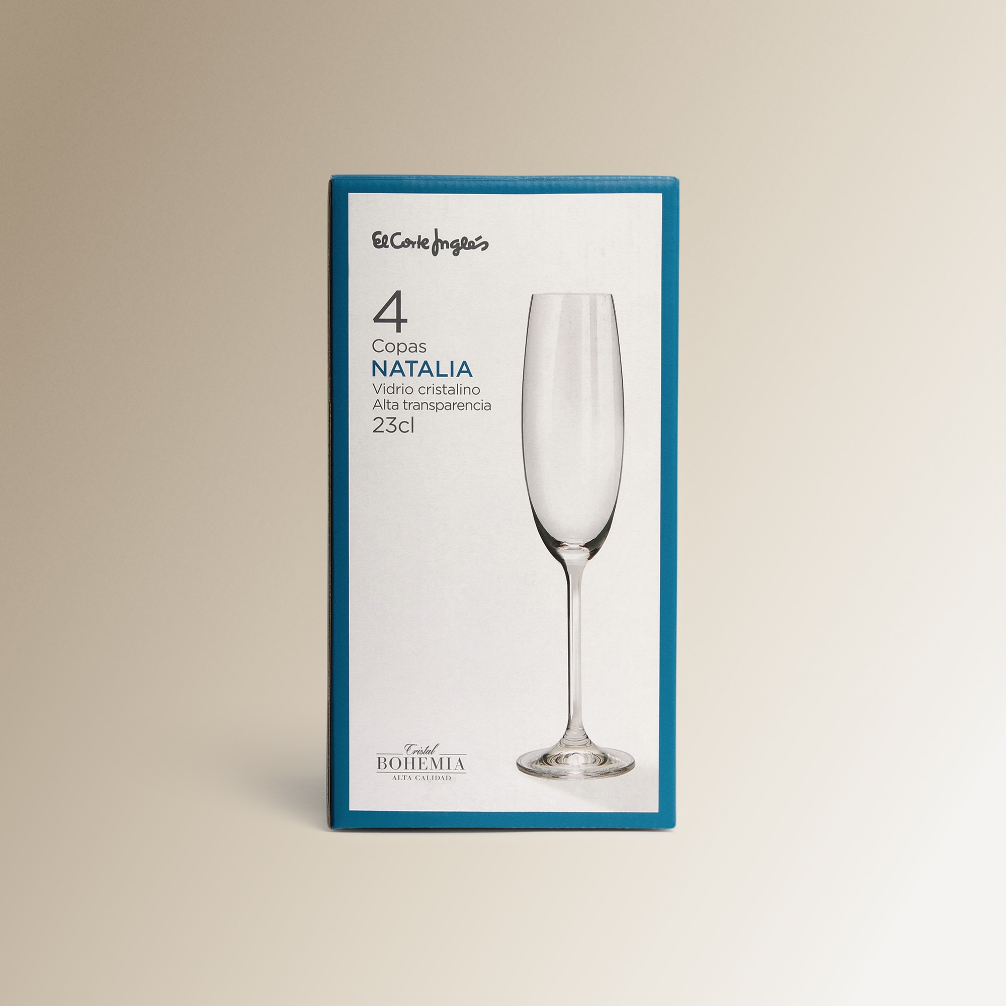 Conjunto de 4 copos de champanhe Natalia El Corte Inglés Transparente-4