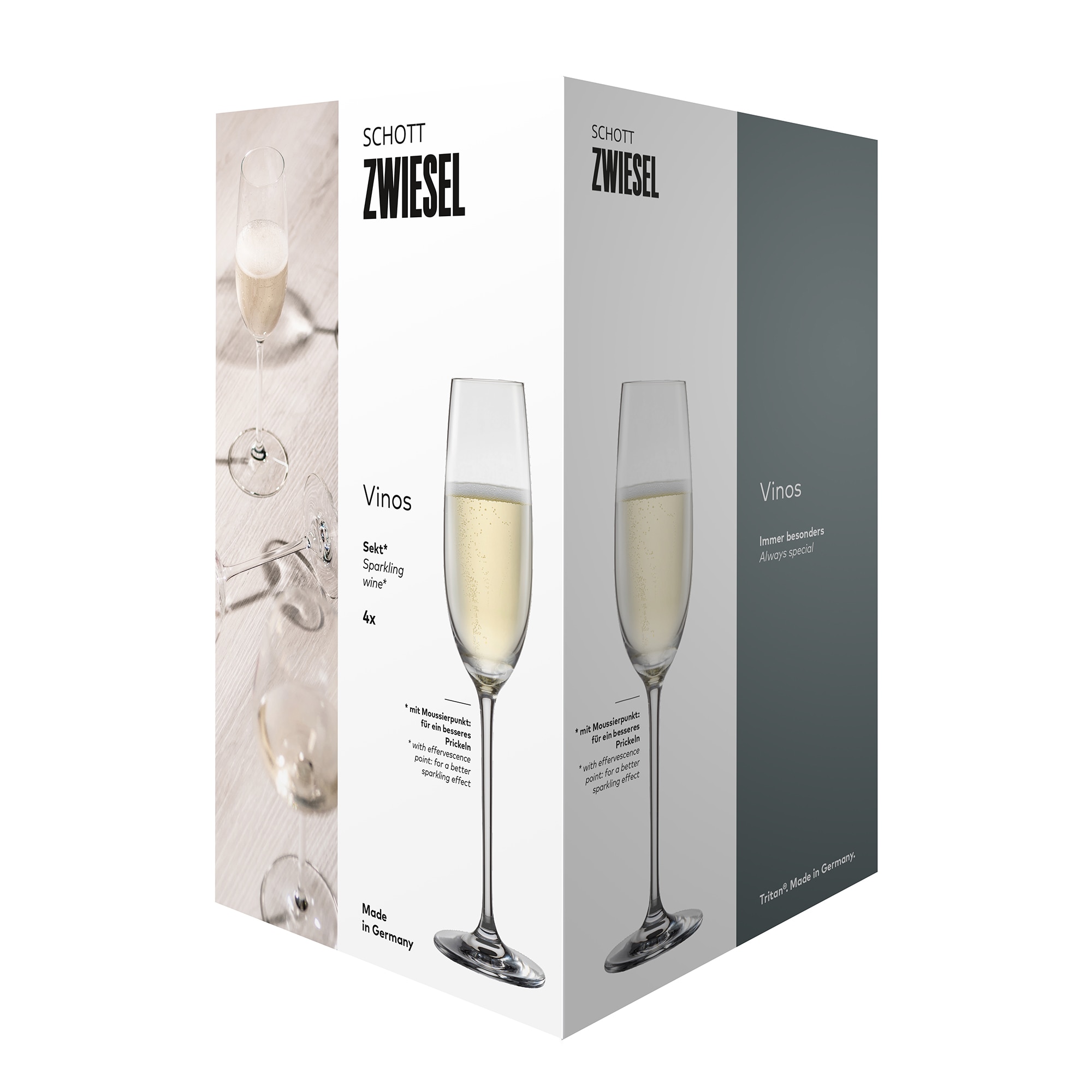 Conjunto de 4 Copos de Champanhe Vinhos Transparente-4