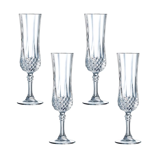 Imagem 0 de Conjunto de 4 Copos de Champanhe de Cristal Longchamp
