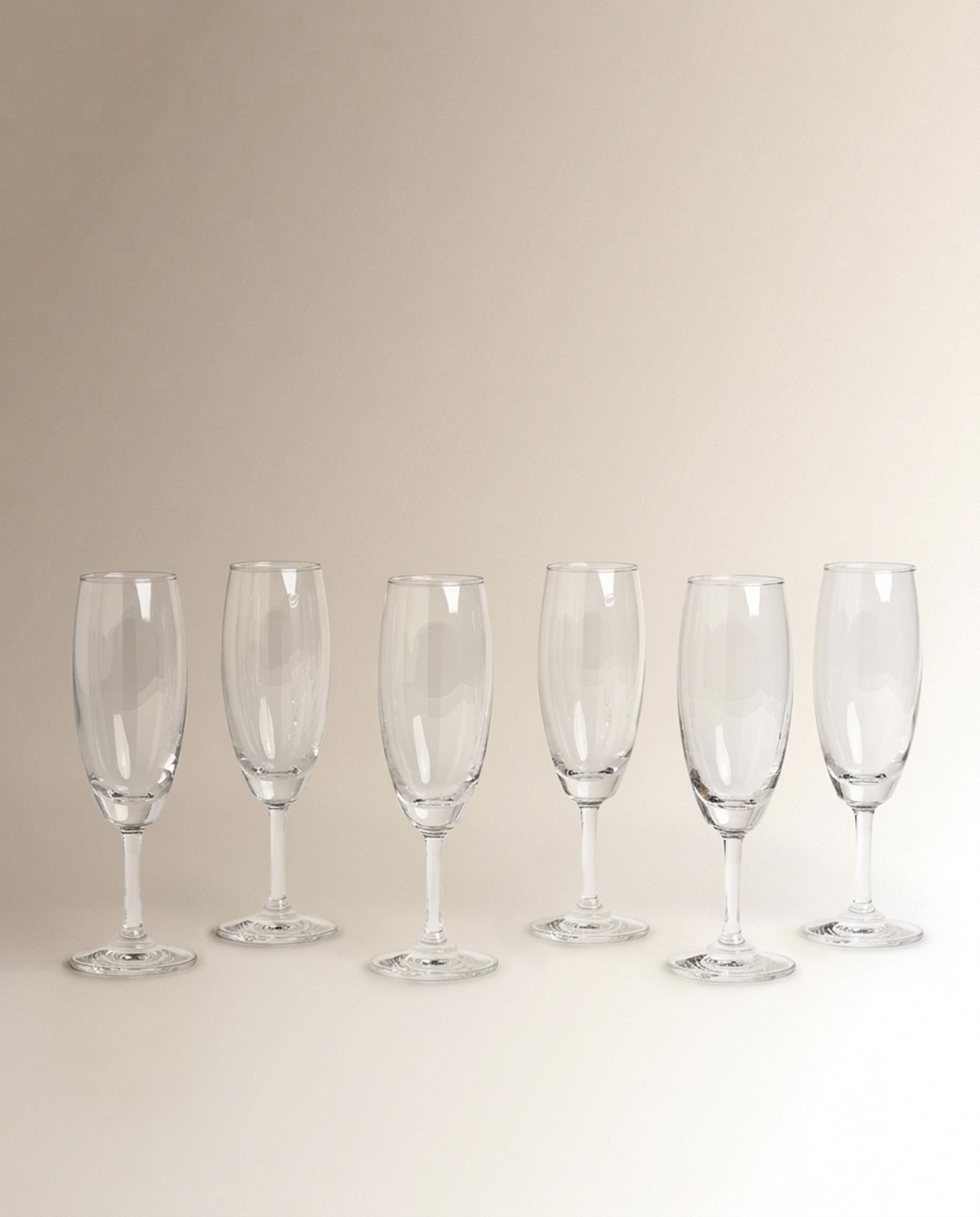 Conjunto de 6 taças de champanhe de vidro Manilva Transparente-2