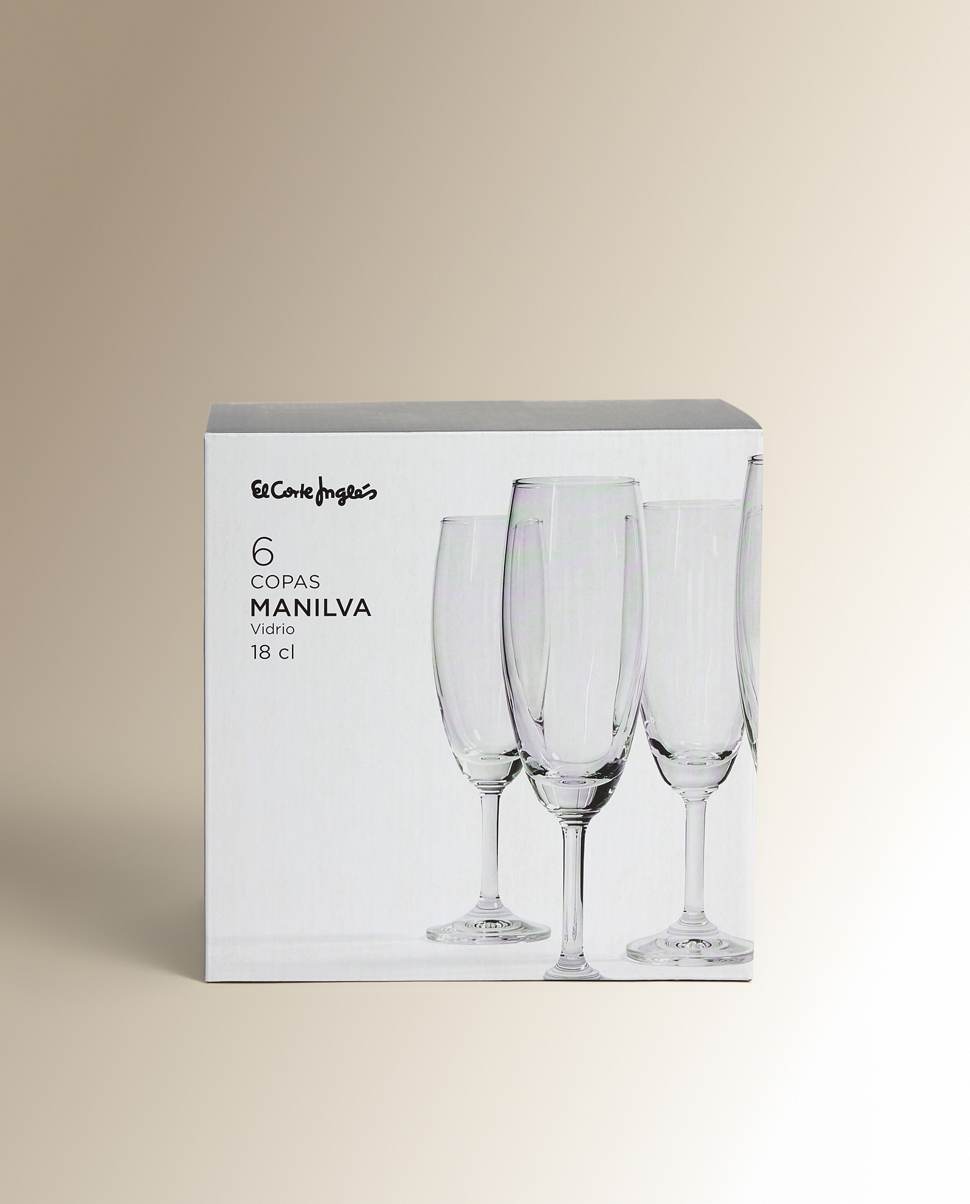 Conjunto de 6 taças de champanhe de vidro Manilva Transparente-5