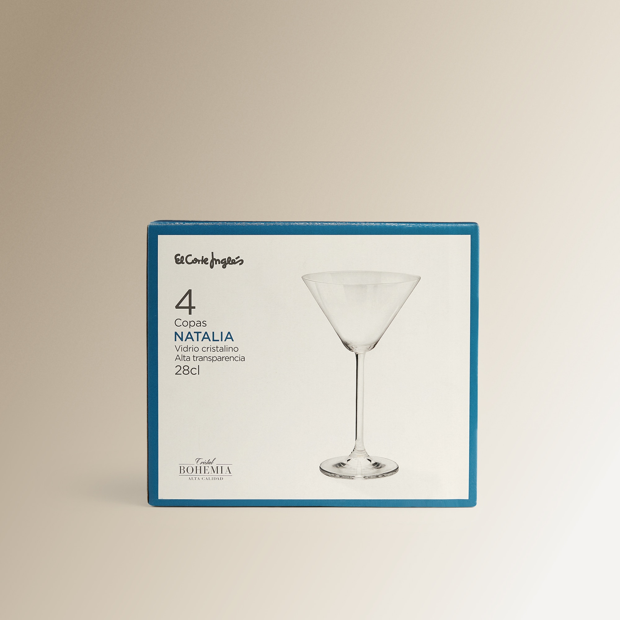 Juego de 4 copas de cóctel Natalia El Corte Inglés Cristal-4