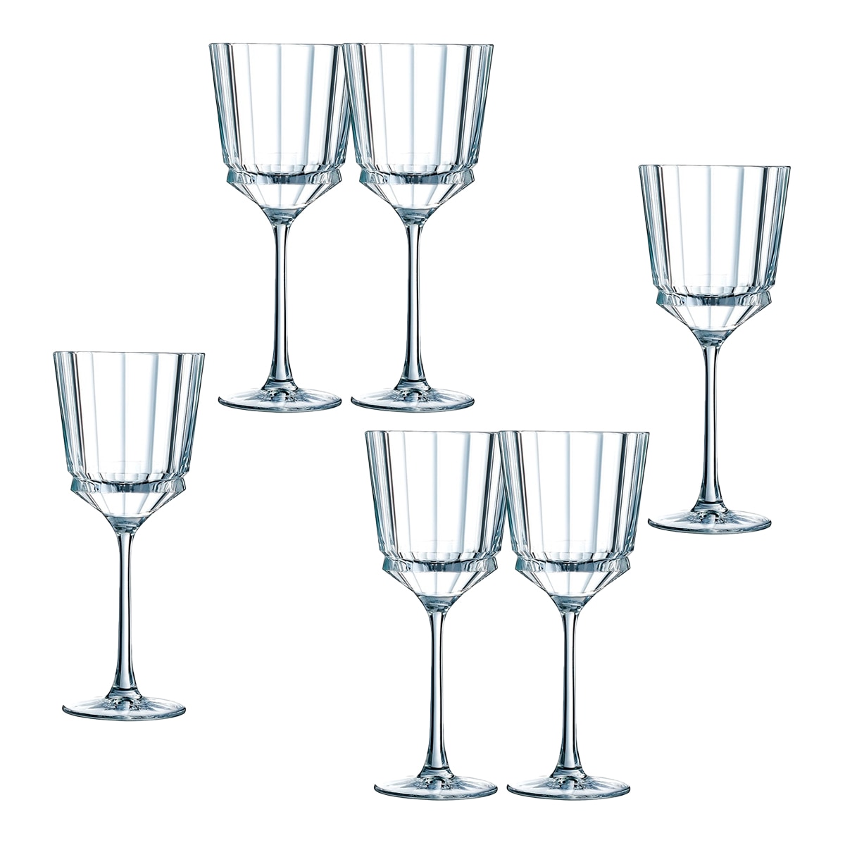 Cristal d'Arques - Juego de 6 Copas de vino Macassar Cristal d'Arques.
