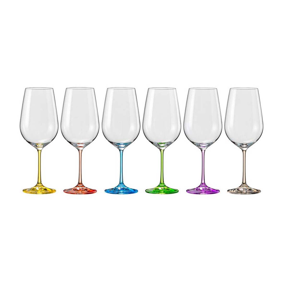 Imagem 0 de Conjunto de 6 Copos de Vinho de Cristal Rainbow
