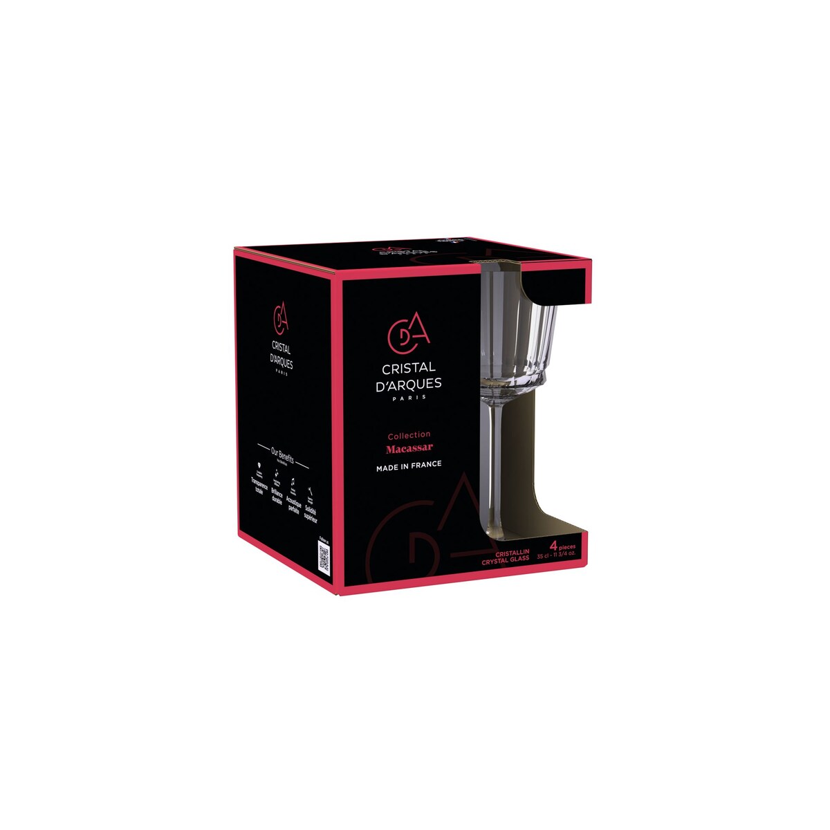 Conjunto de 4 Copos de Vinho de Cristal Rendez-Vous Transparente-2