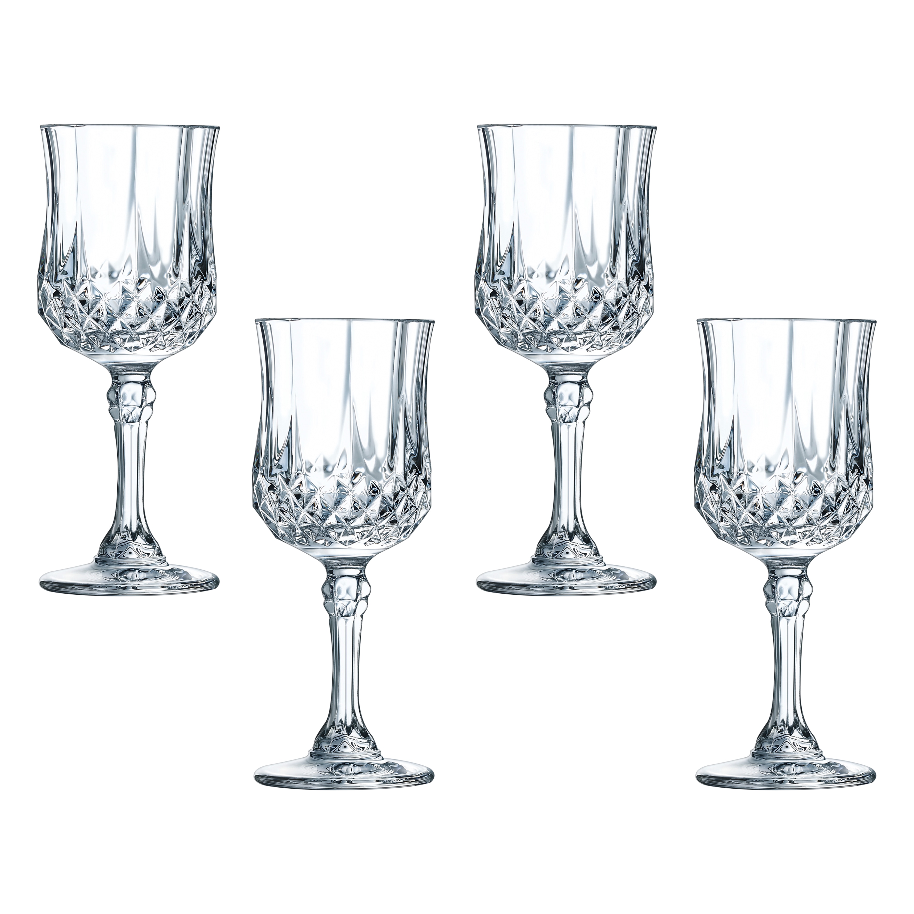 Imagem 0 de Conjunto de 4 Copos de Vinho de Cristal Longchamp