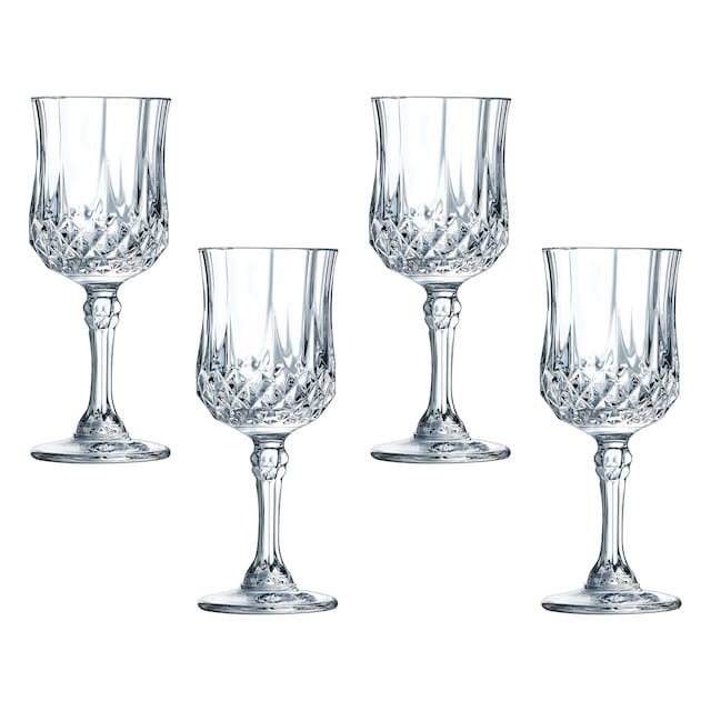 Imagem 0 de Conjunto de 4 Copos de Vinho de Cristal Longchamp