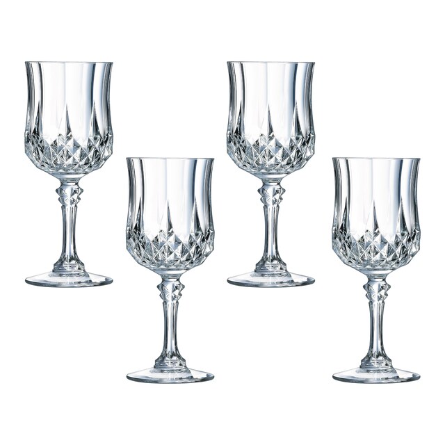 Imagem 0 de Conjunto de 4 Copos de Vinho de Cristal Longchamp