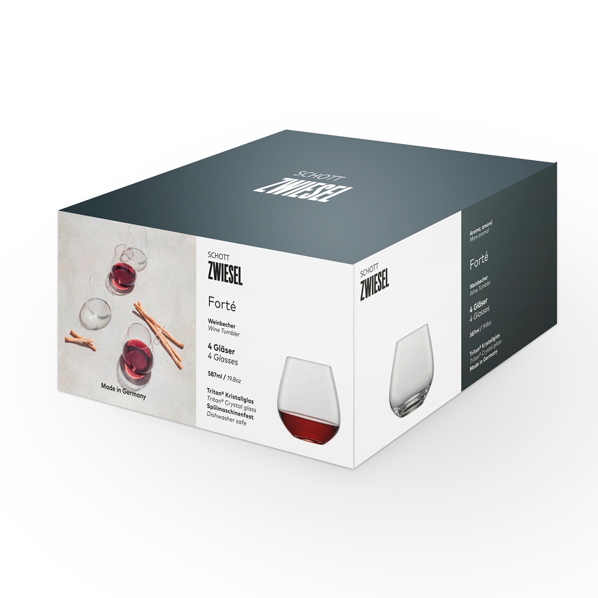 Conjunto de 4 Copos de Vinho Forté Transparente-7