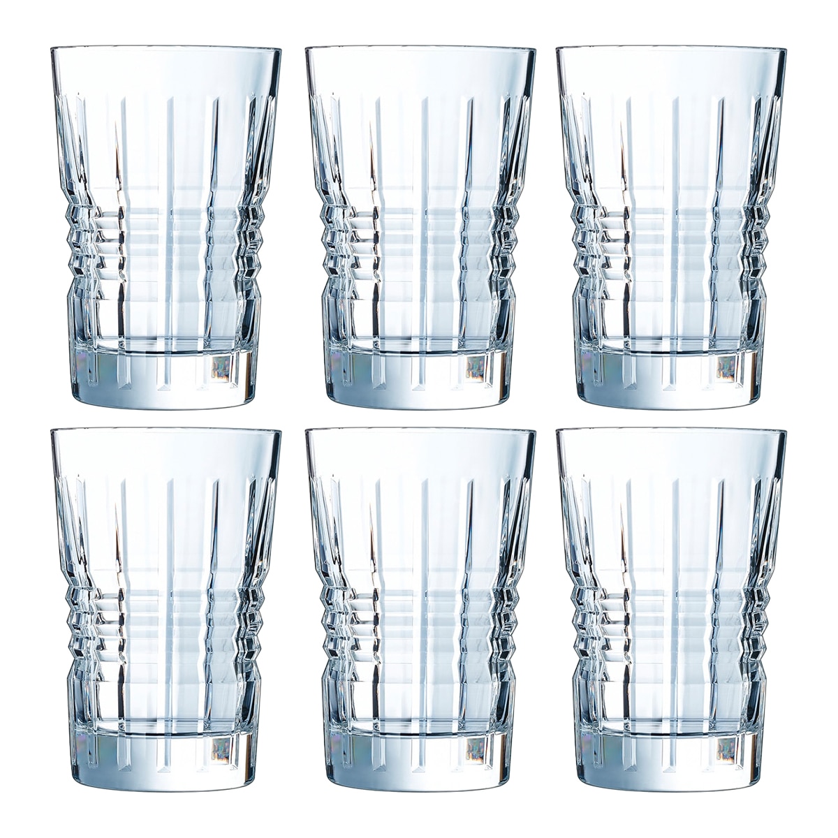 Cristal d'Arques - Juego de 6 vasos altos Rendez-vous Cristal d'Arques.