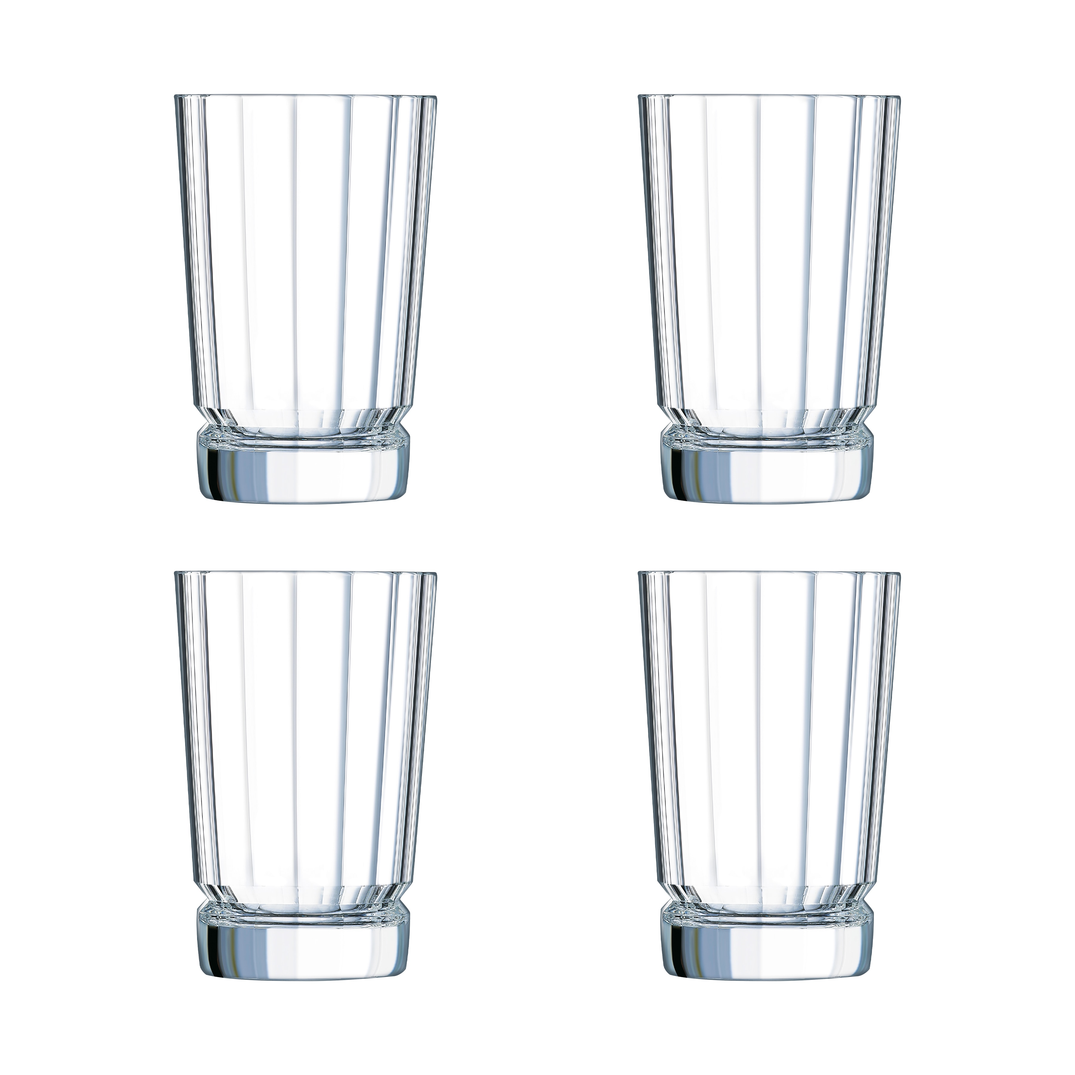 Conjunto de 4 Copos Altos de Cristal Macassar Transparente-1