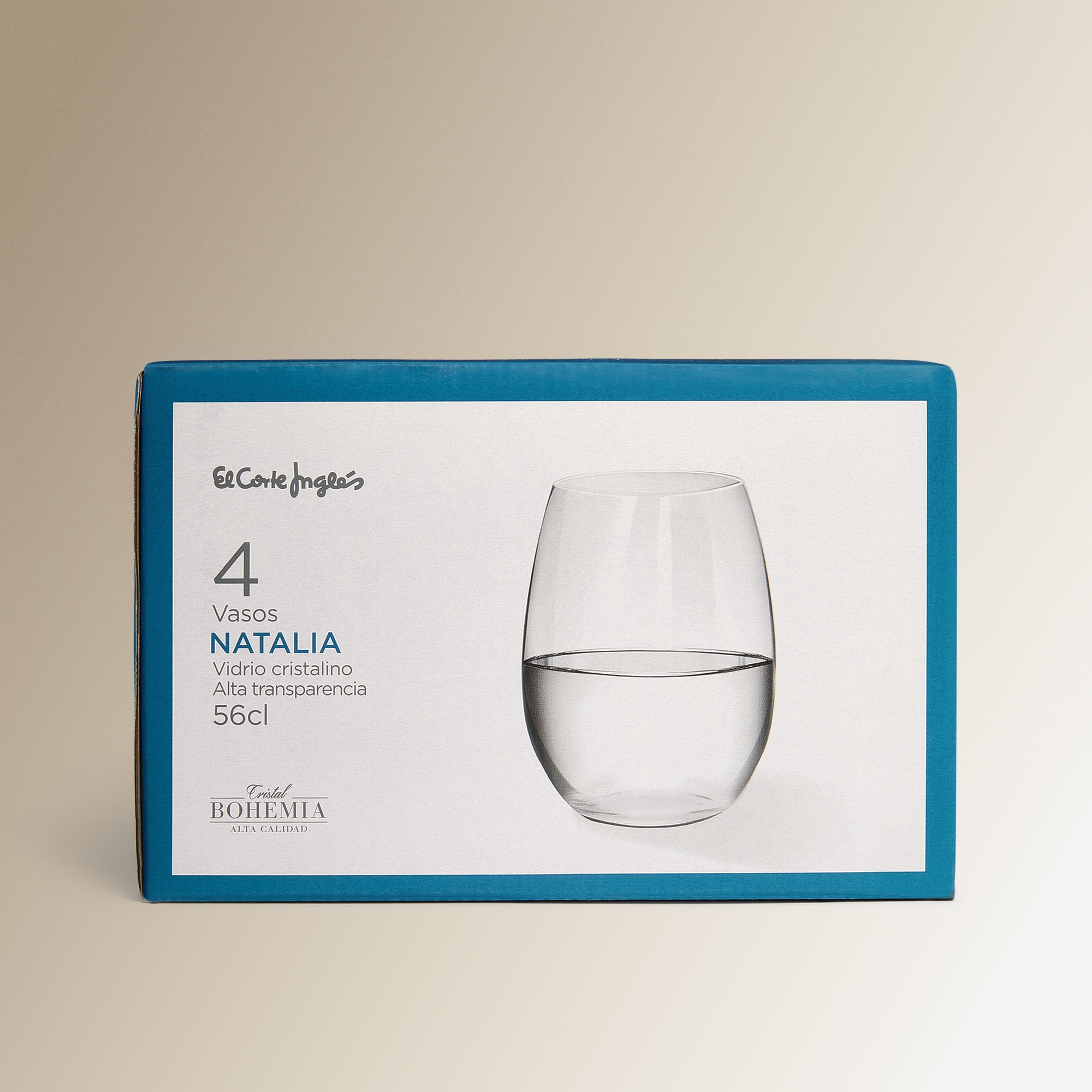 Juego de 4 vasos de agua Natalia El Corte Inglés Cristal-4