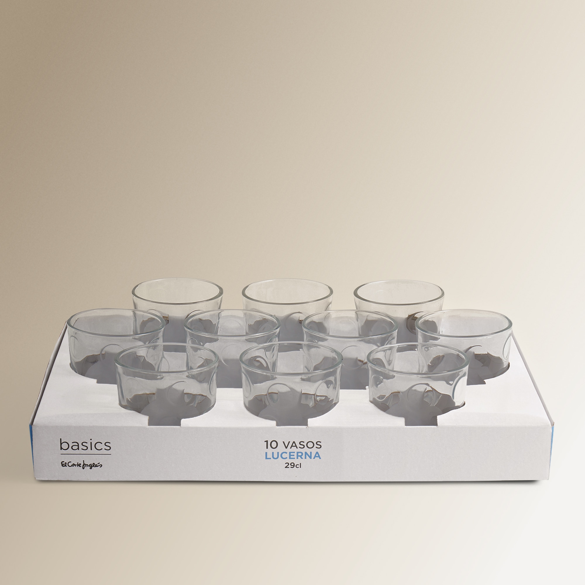 Juego de 10 vasos de agua Small Honey Basics El Corte Inglés Cristal-3