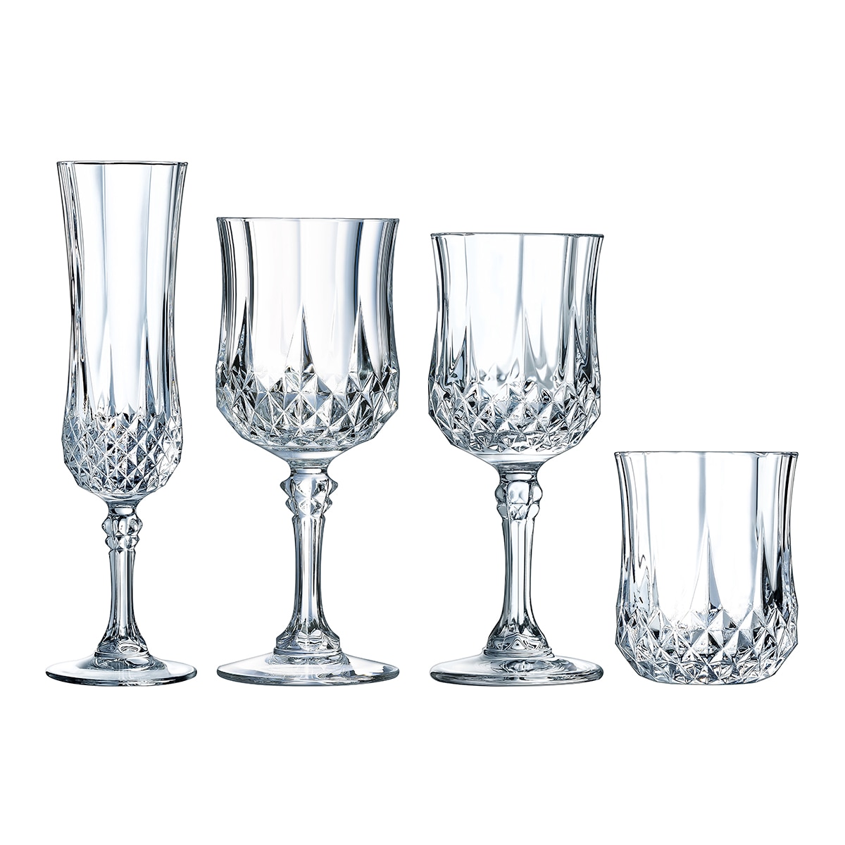 Conjunto de 6 Copos Baixos Longchamp Transparente-3