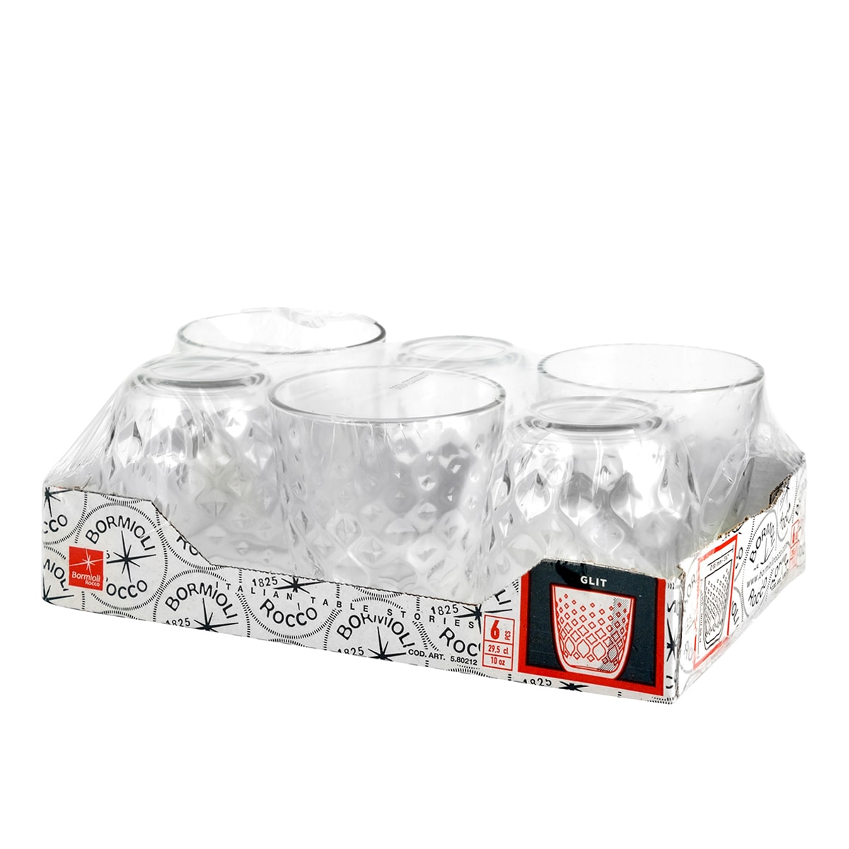 Set de 6 vasos Glit Bromioli Transparente-3