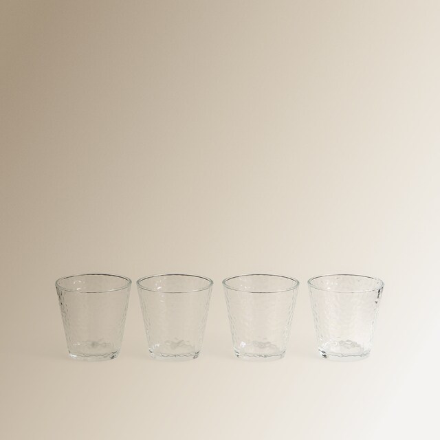 Imagen 0 de Juego de 4 vasos bajos de vidrio Stone Basics El Corte Inglés