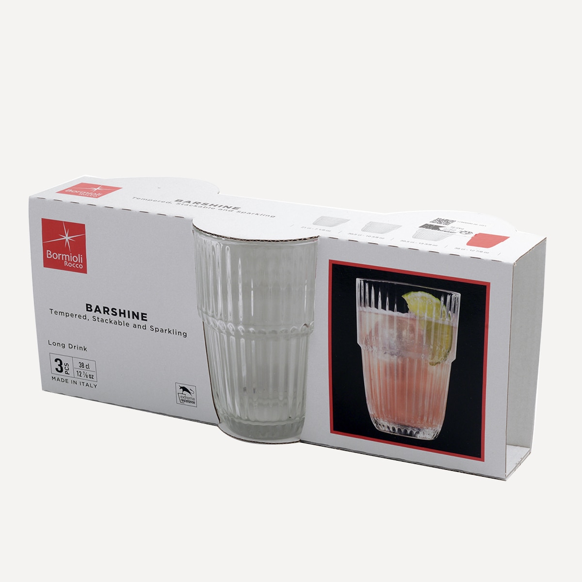 Vaso alto de vidrio Barshine Bormioli Transparente-2