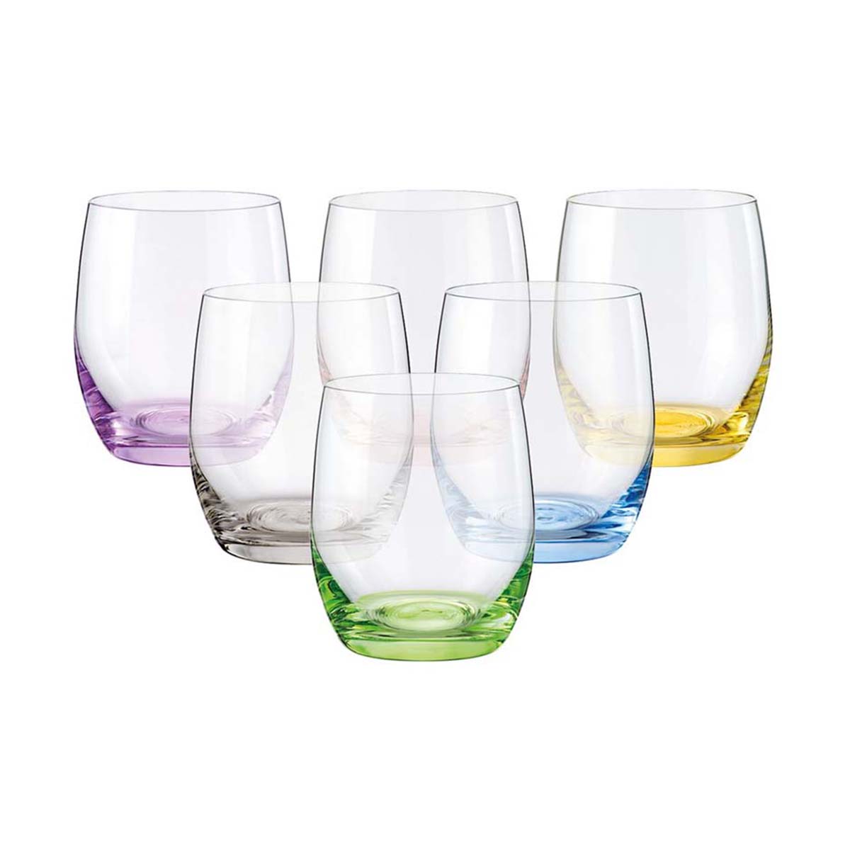 Imagem 0 de Conjunto de 6 Copos de Água de Cristal Rainbow