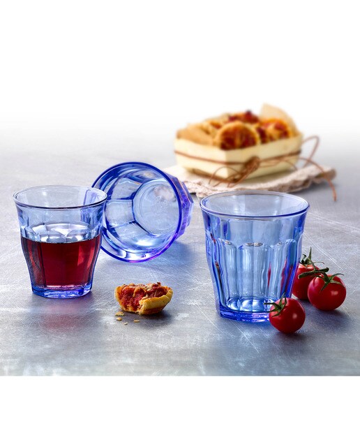 Juego de 4 vasos de agua bajos Picardie Duralex - Azul claro 31 cl Azul claro-4