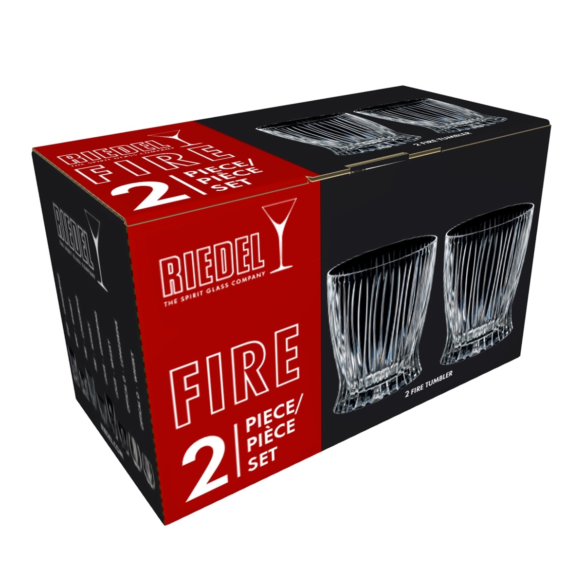 Juego de 2 vasos de whisky bajos en cristal sin plomo Transparente Transparente-3