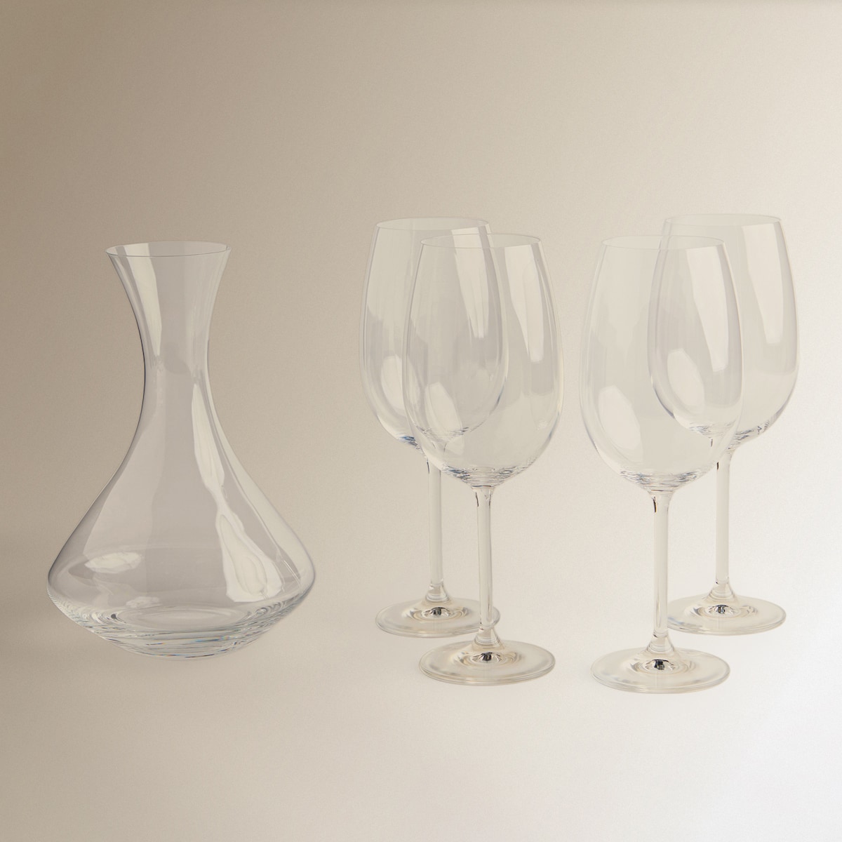 Conjunto de 4 copos + decantador Natalia El Corte Inglés Transparente-2