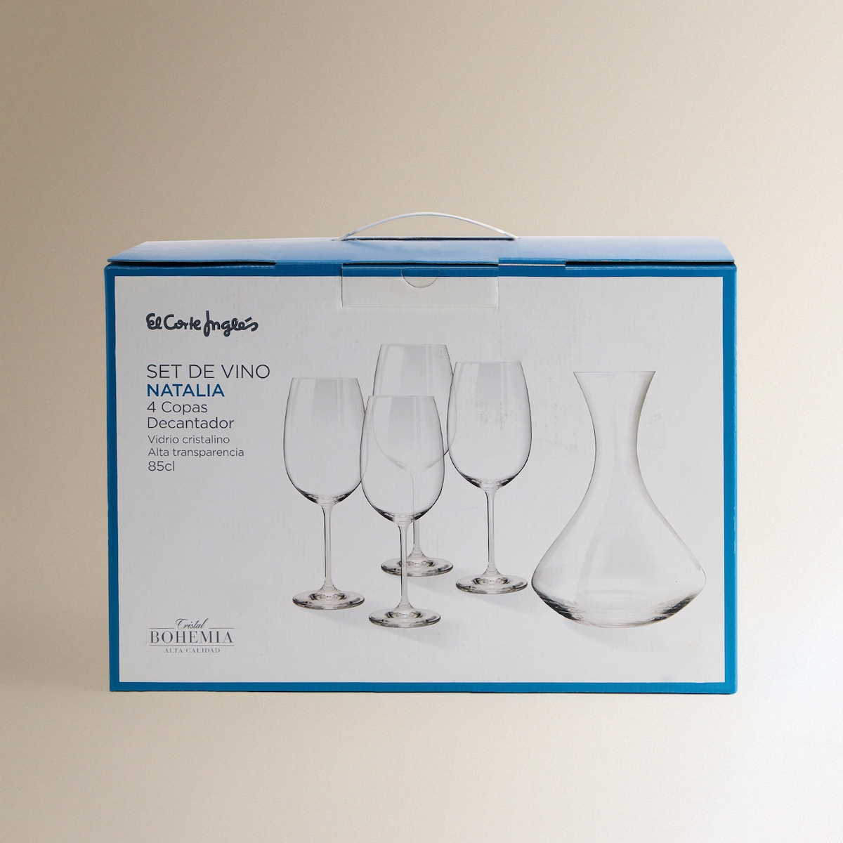 Conjunto de 4 copos + decantador Natalia El Corte Inglés Transparente-7