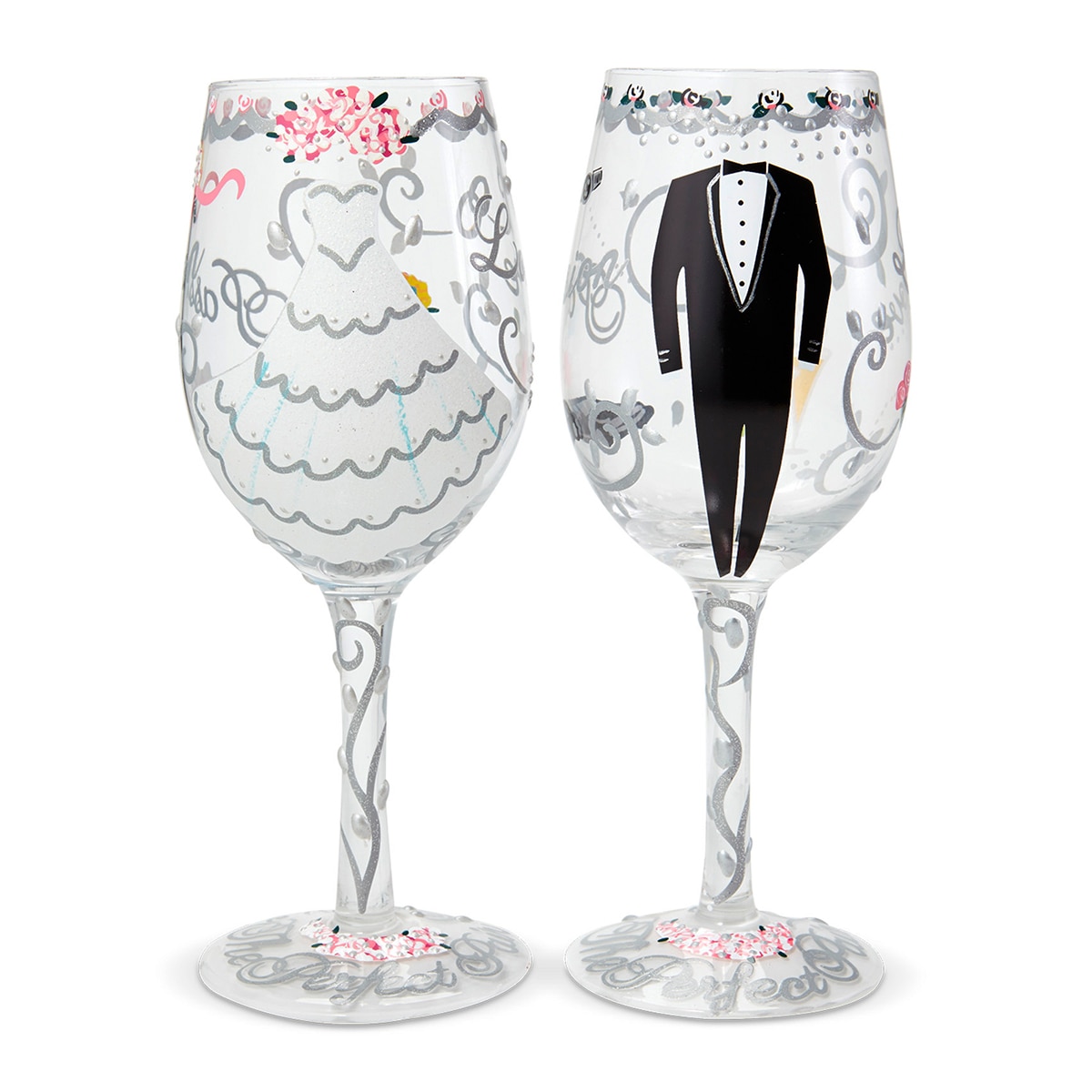 Imagem 0 de Jogo de 2 copos de vinho Noivos Bride&Groom Lolita