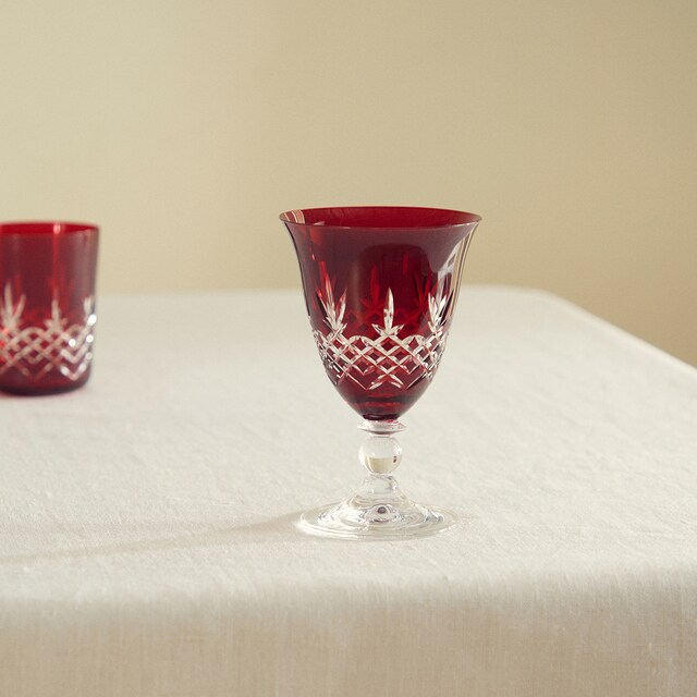Imagem 0 de Copo de Vinho de Cristal Talhado Innsbruck