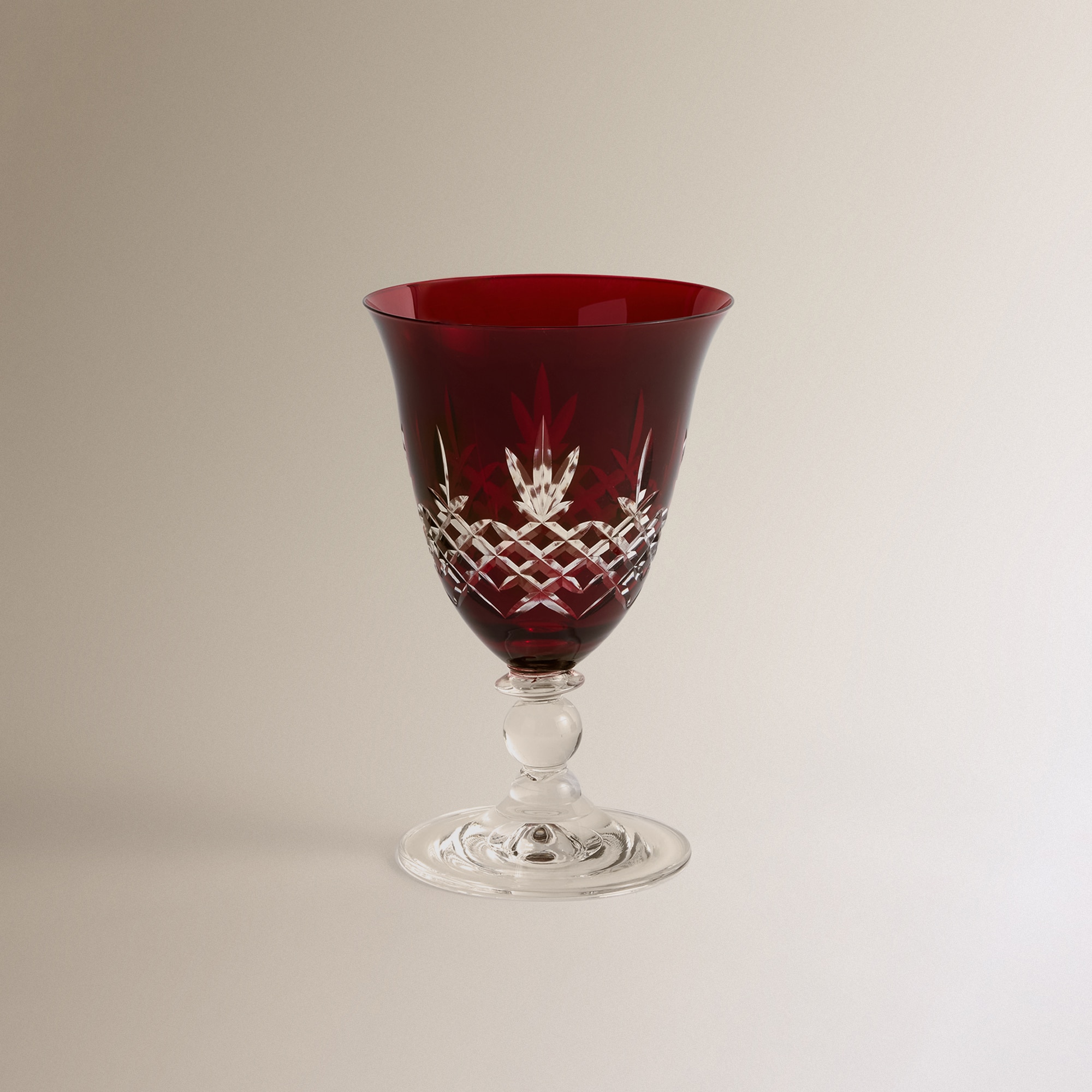 Copo de Vinho de Cristal Talhado Innsbruck Vermelho-2