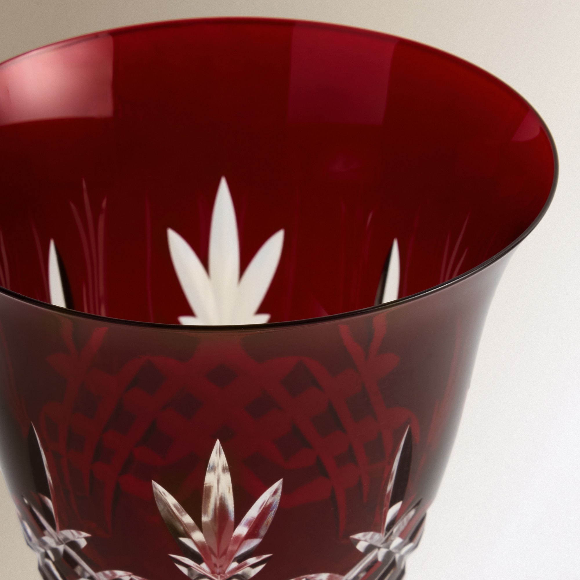 Copo de Vinho de Cristal Talhado Innsbruck Vermelho-3