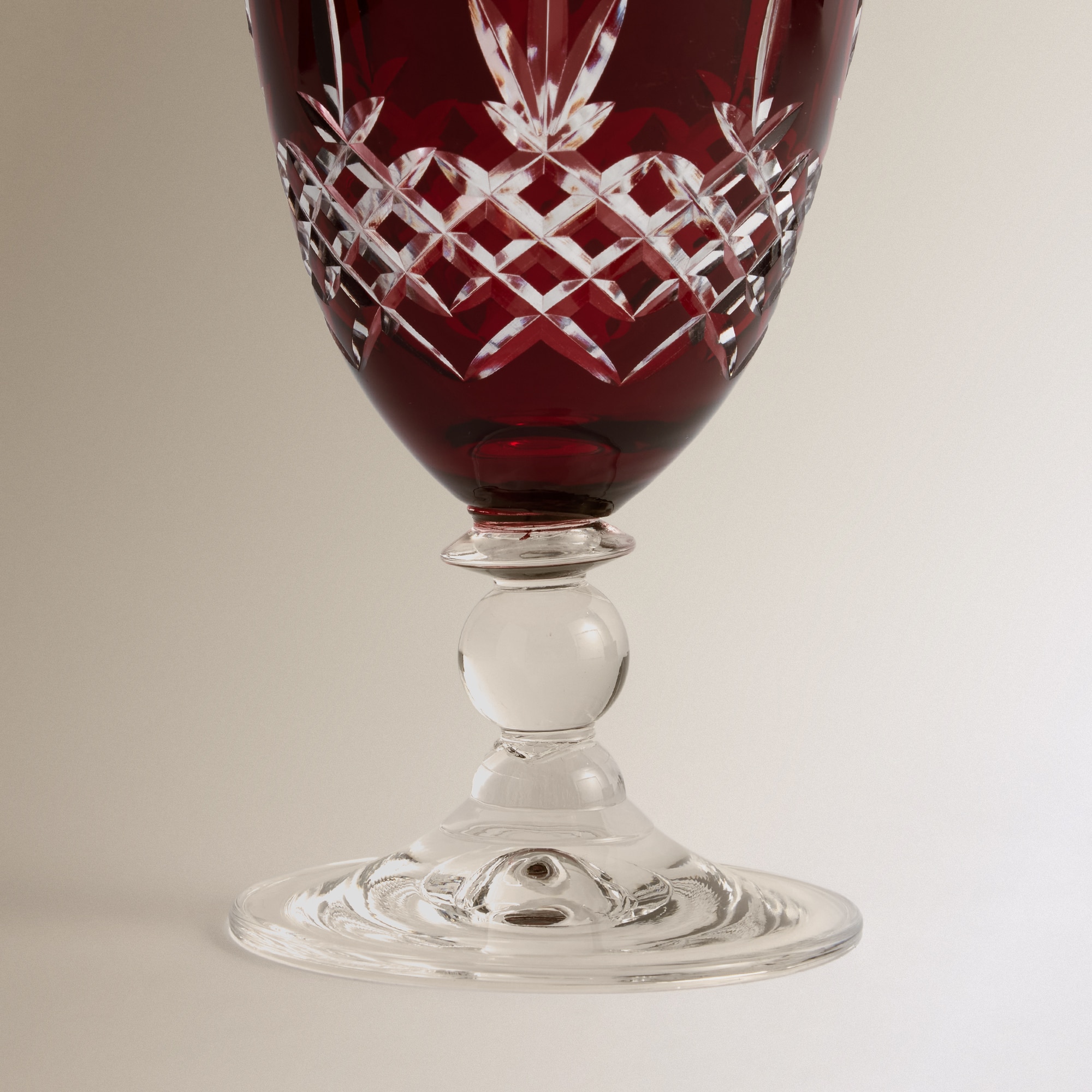 Copo de Vinho de Cristal Talhado Innsbruck Vermelho-4