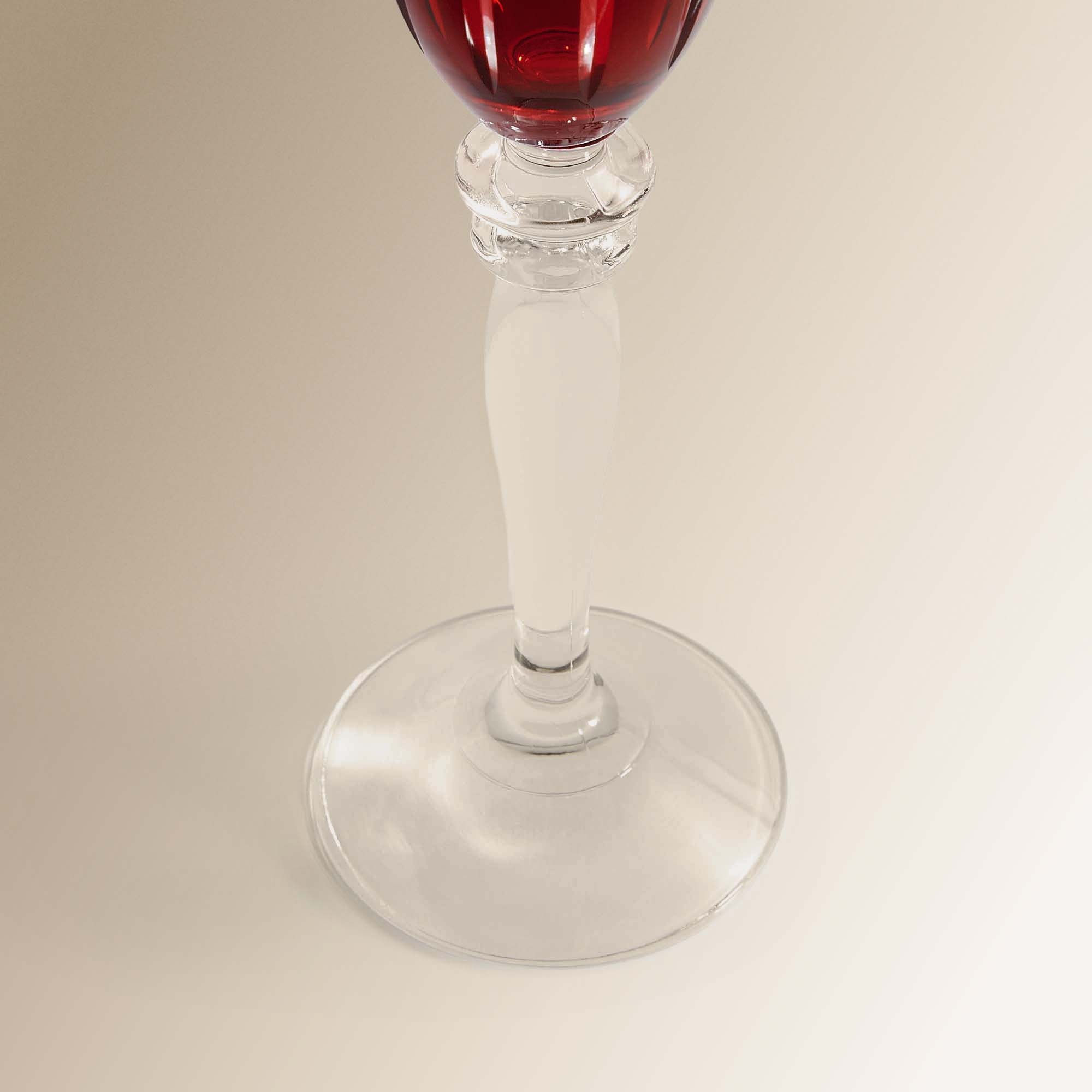 Copo de champanhe de cristal talhado Chambord Vermelho-4