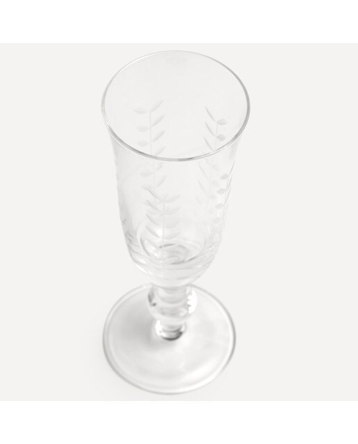 Copo de Champanhe de Cristal Talhado à Mão Constanza Transparente-2