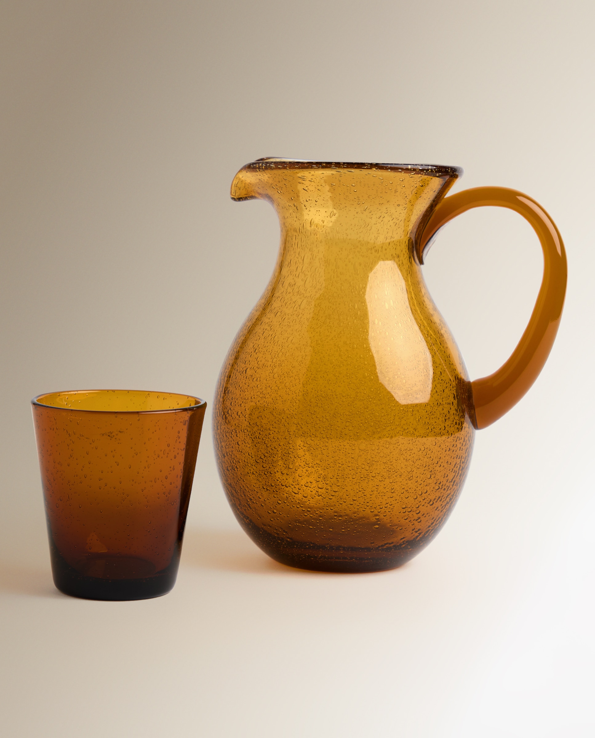 Copo de Água de Vidro Cónico Niza Âmbar-5