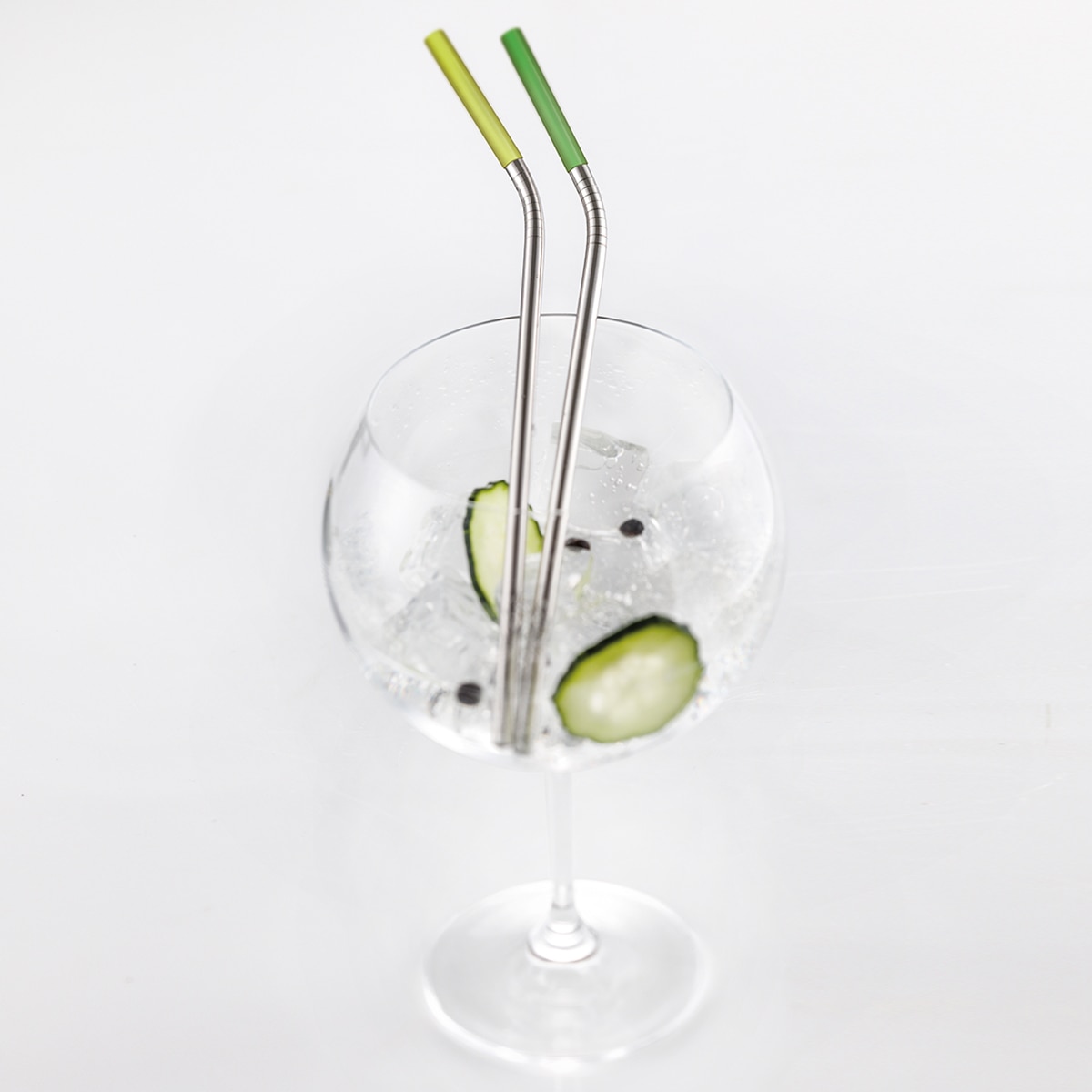 Juego de 4 pajitas de acero inoxidable con cepillo Pop El Corte Inglés Acero-2