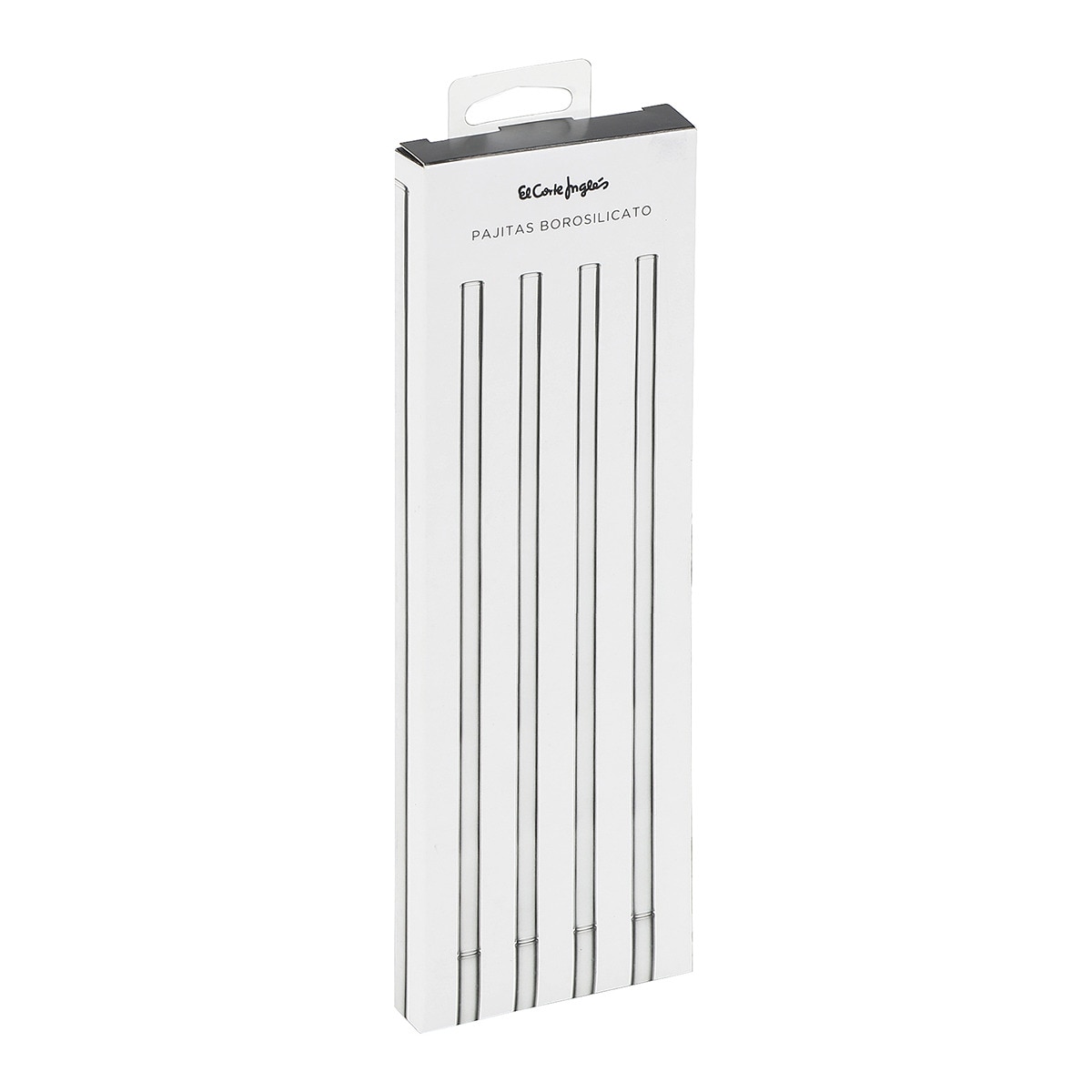 Juego de 4 pajitas de vidrio con cepillo Pop El Corte Inglés Cristal-3