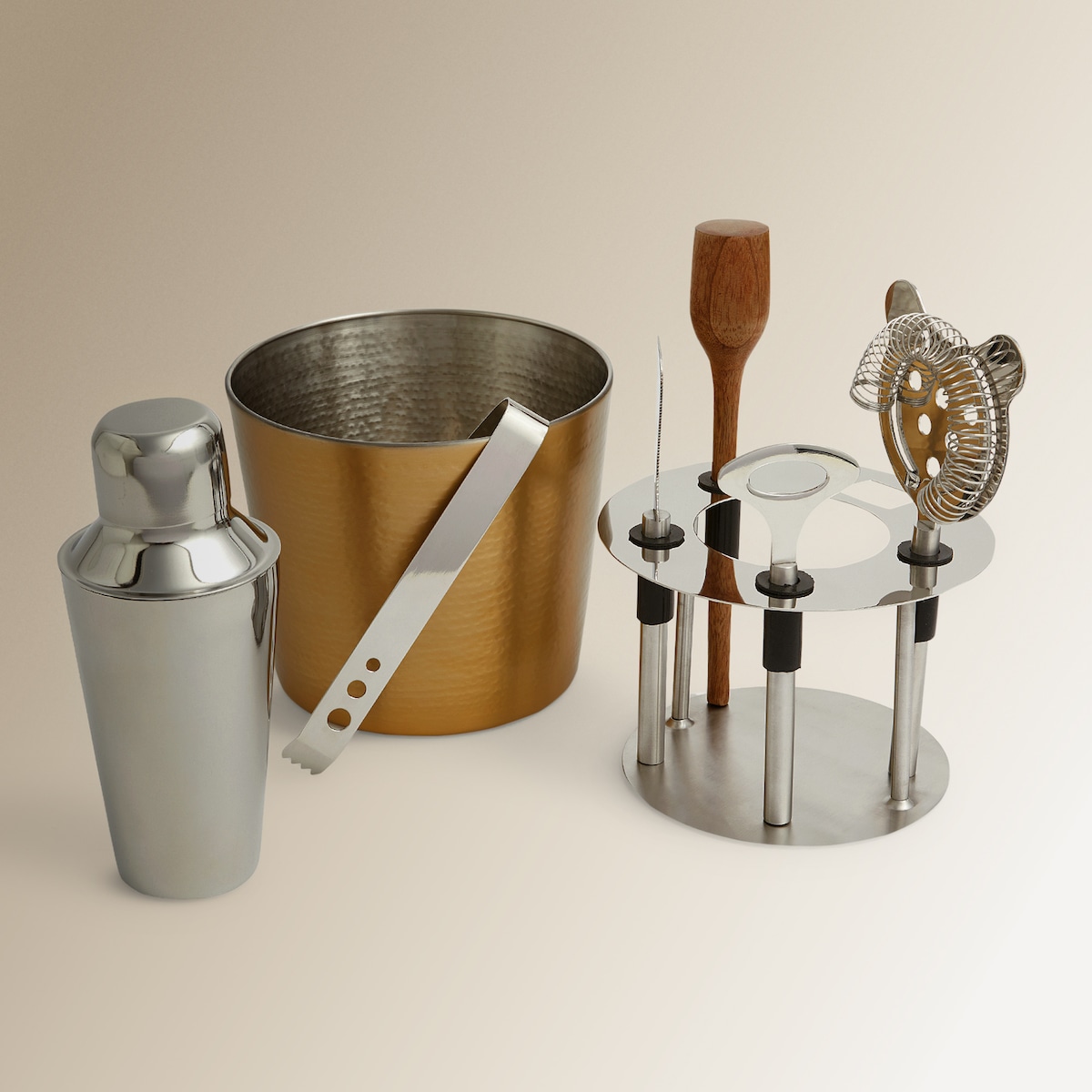 Conjunto de Acessórios para Coquetel Lincoln Ouro-3