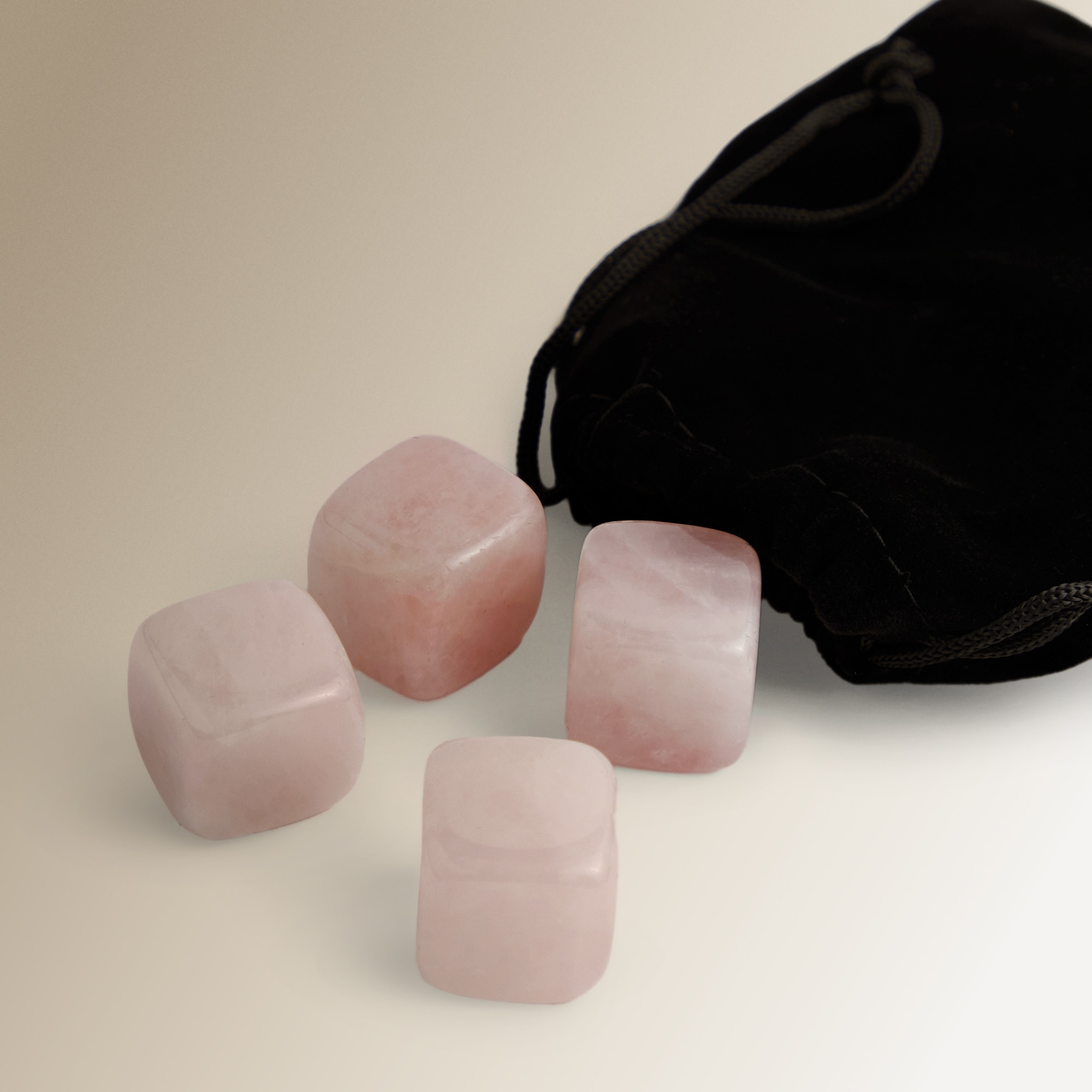 Conjunto de 6 Pedras de Gelo de Quartzo Pink Manhattan Rosa-2