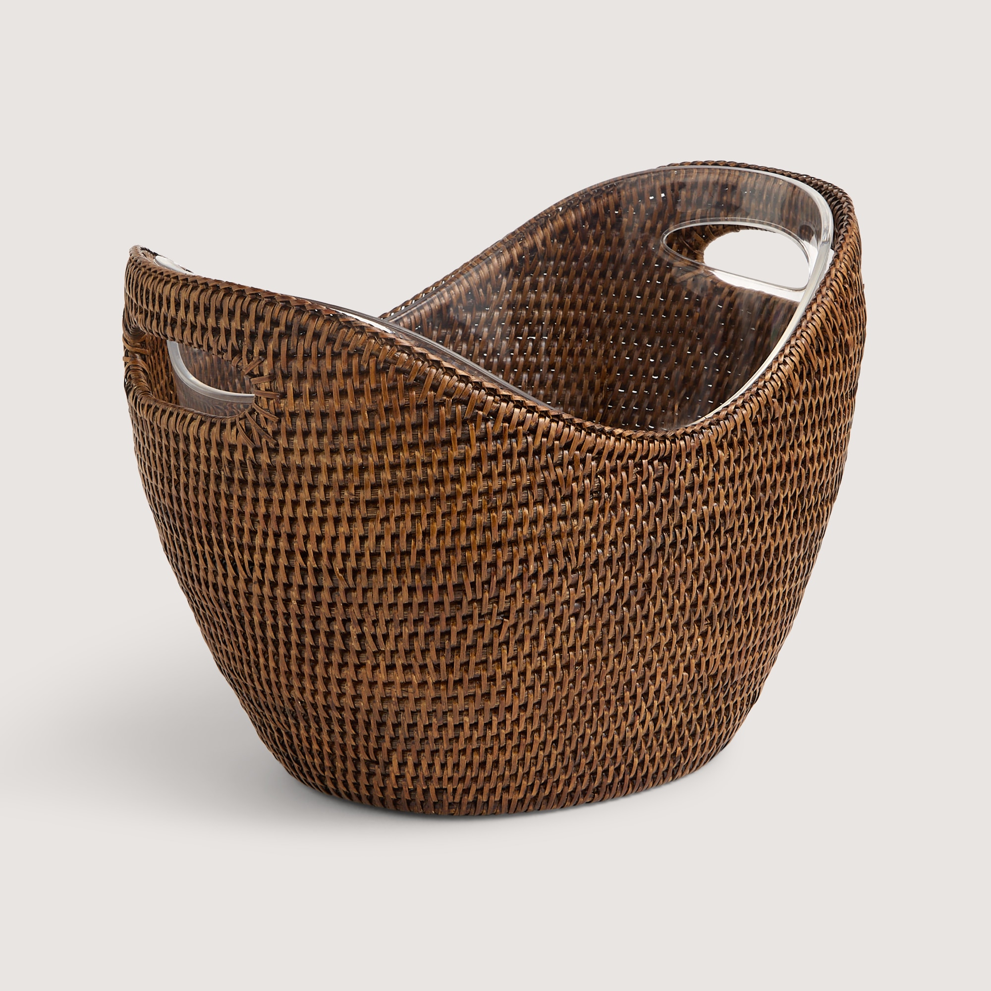 Balde de Champanhe Rattan Castanho-2