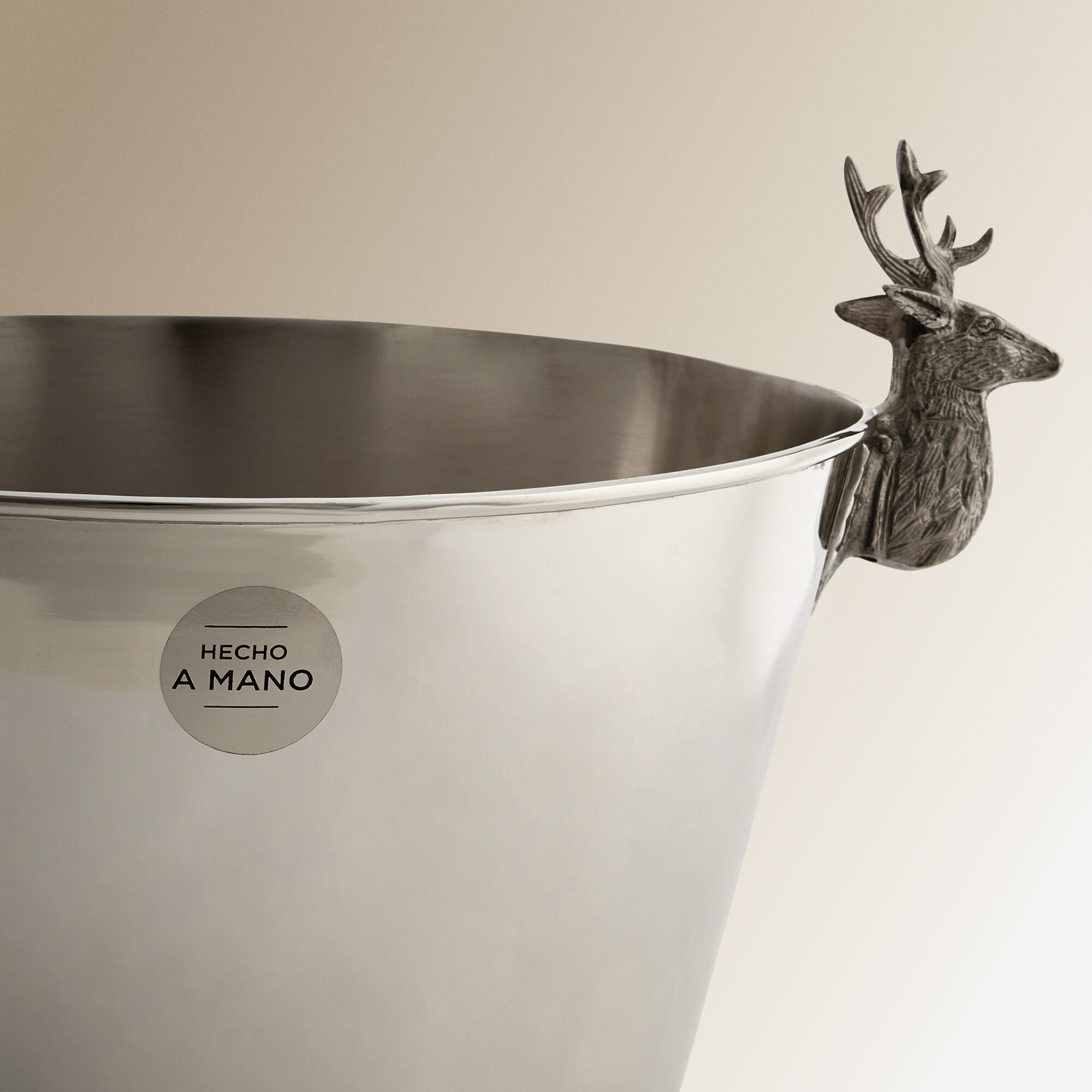 Champanera de metal con asas de ciervo El Corte Inglés - Plata Plata-5