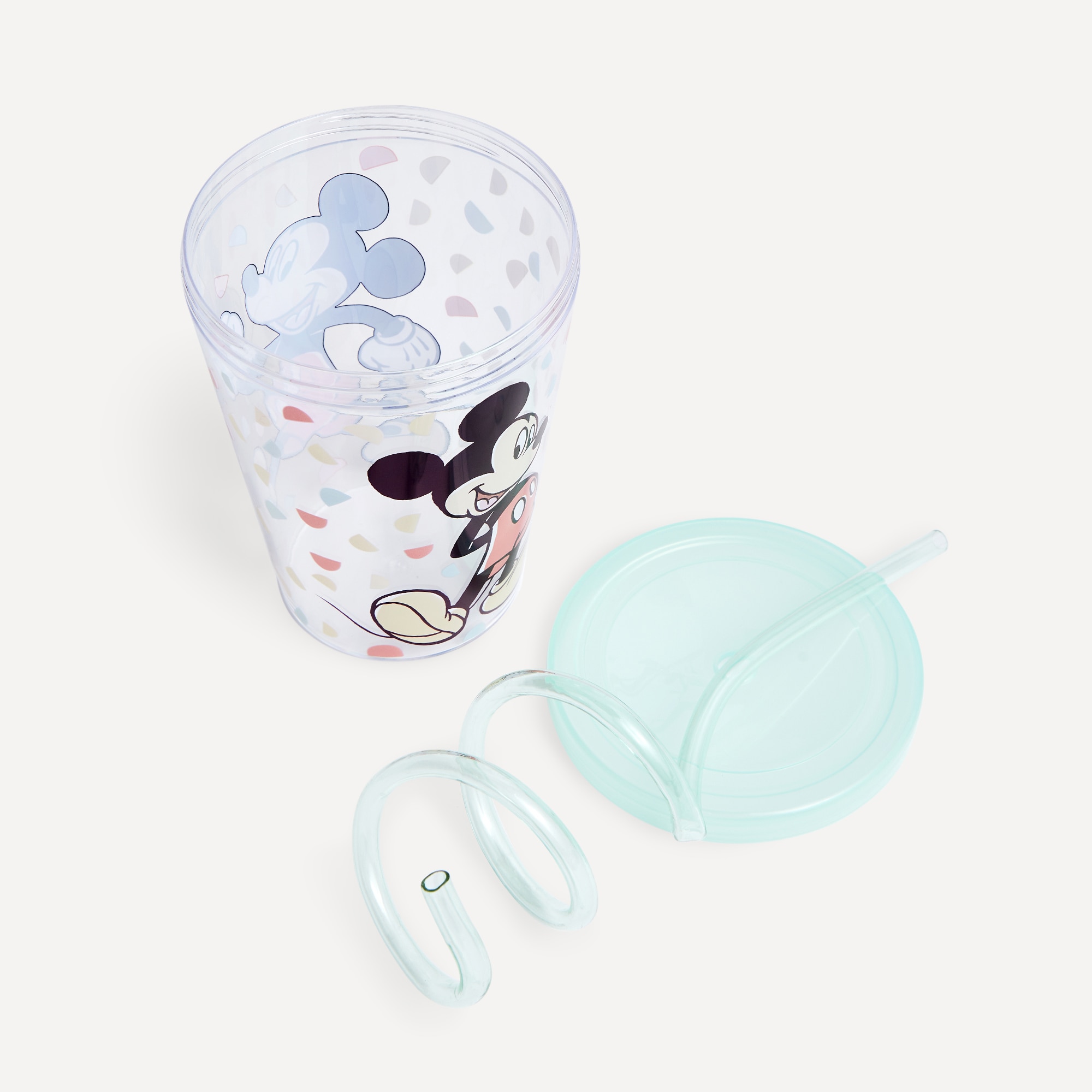 Vaso con pajita Cozy Mickey Disney Transparente-3
