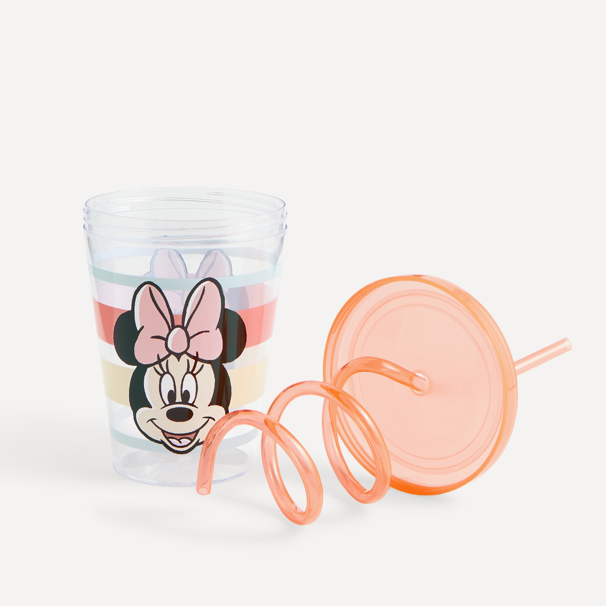 Vaso con pajita Cozy Minnie Disney Transparente-2