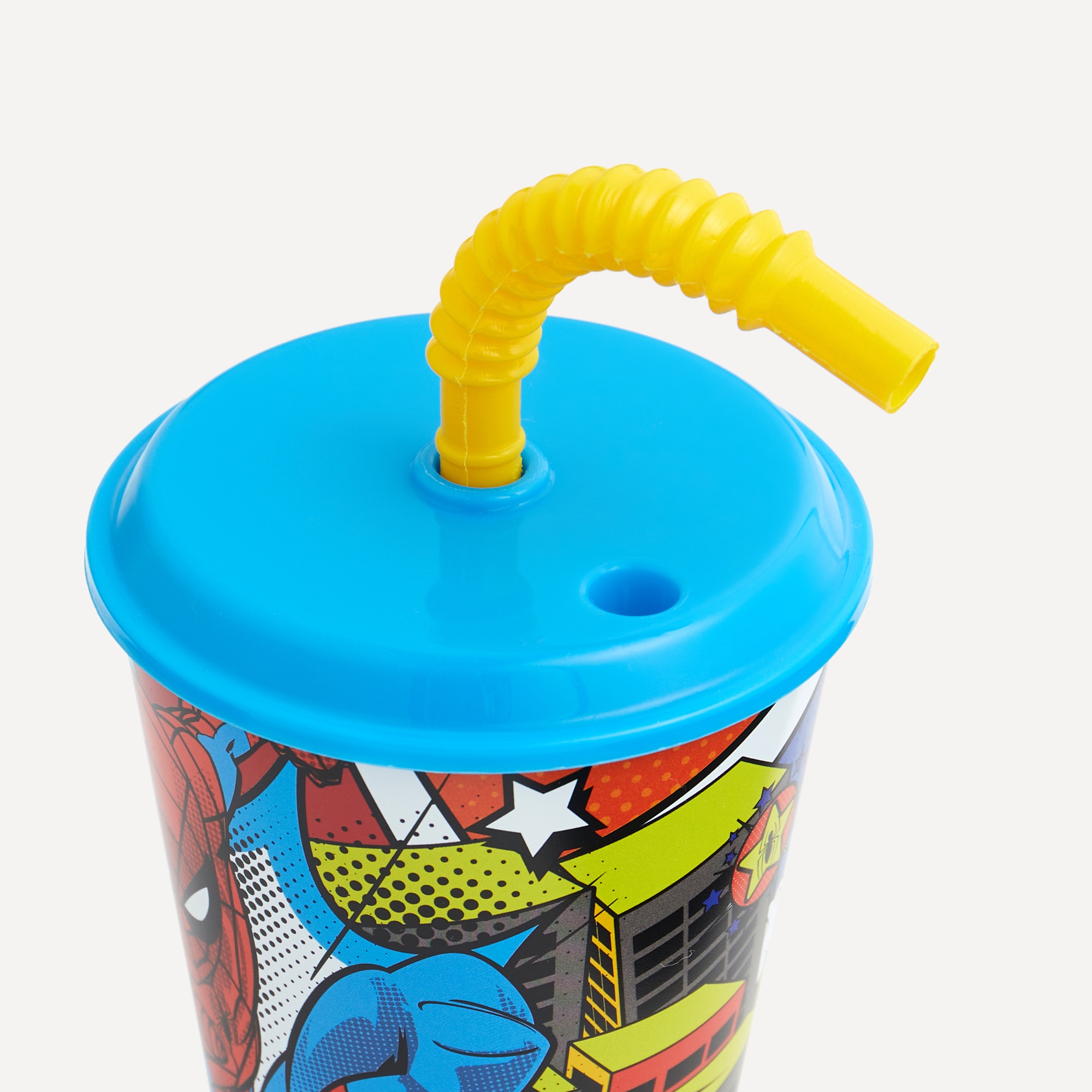Vaso con caña 430 ml Spiderman Disney Azul-2