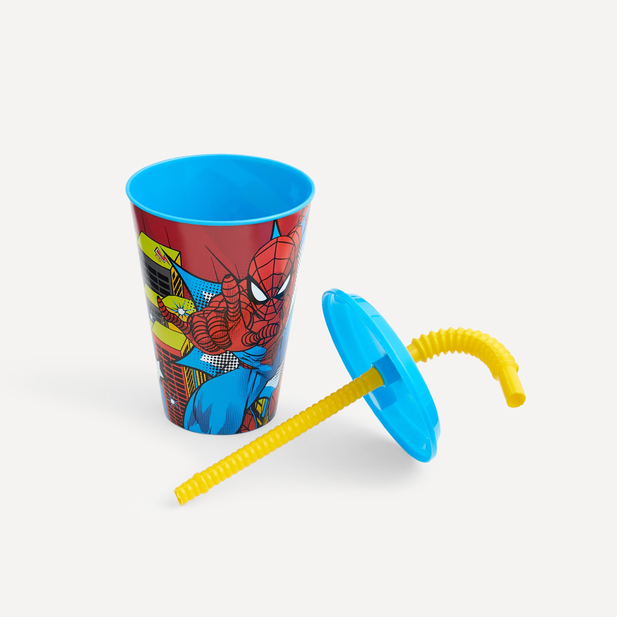 Vaso con caña 430 ml Spiderman Disney Azul-3