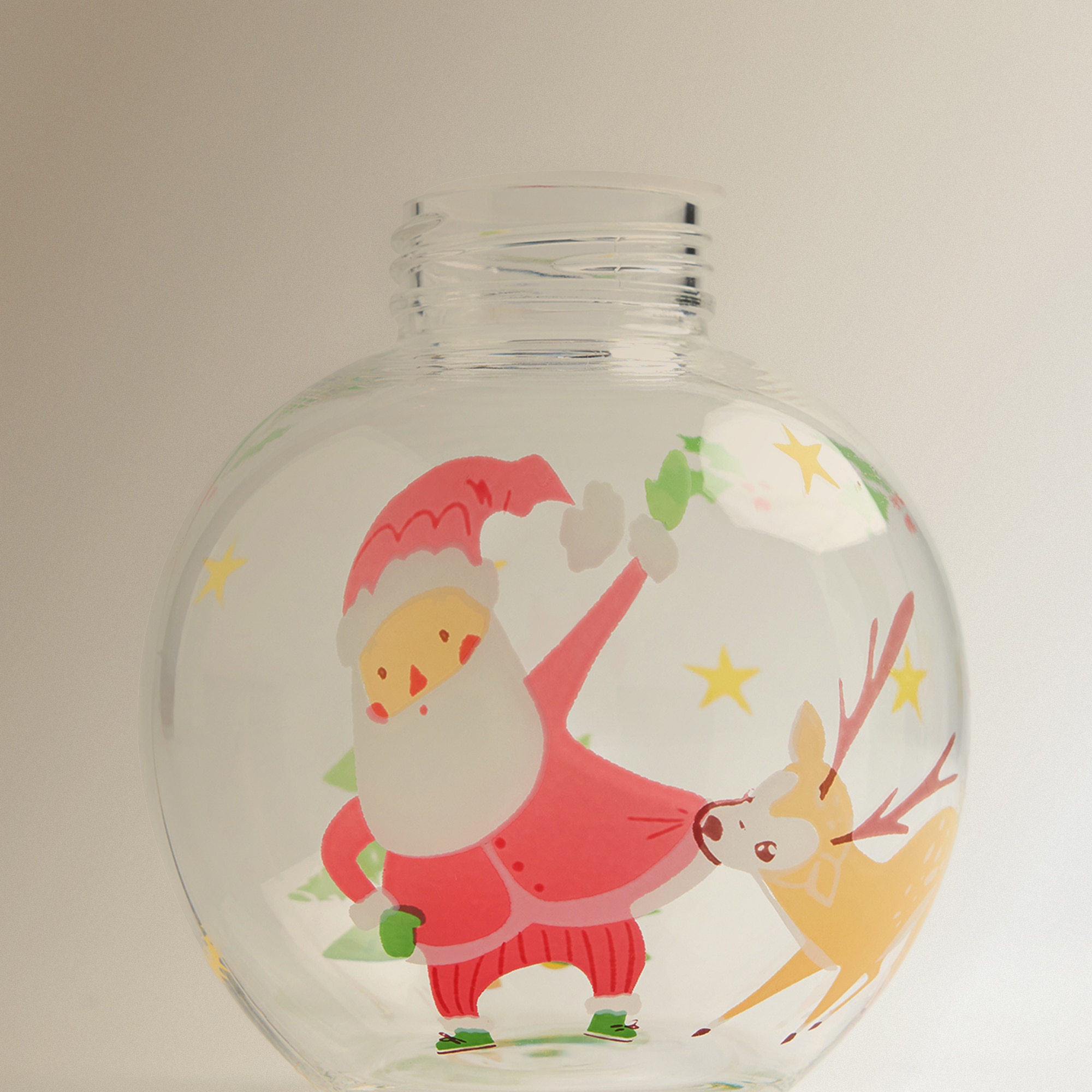 Vaso bola con pajita Papá Noel Navidad Rojo-4