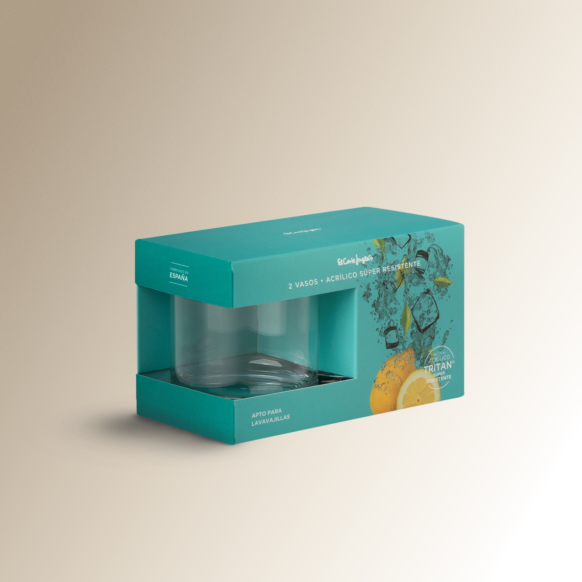 Conjunto de 2 copos baixos Mónaco Transparente-4