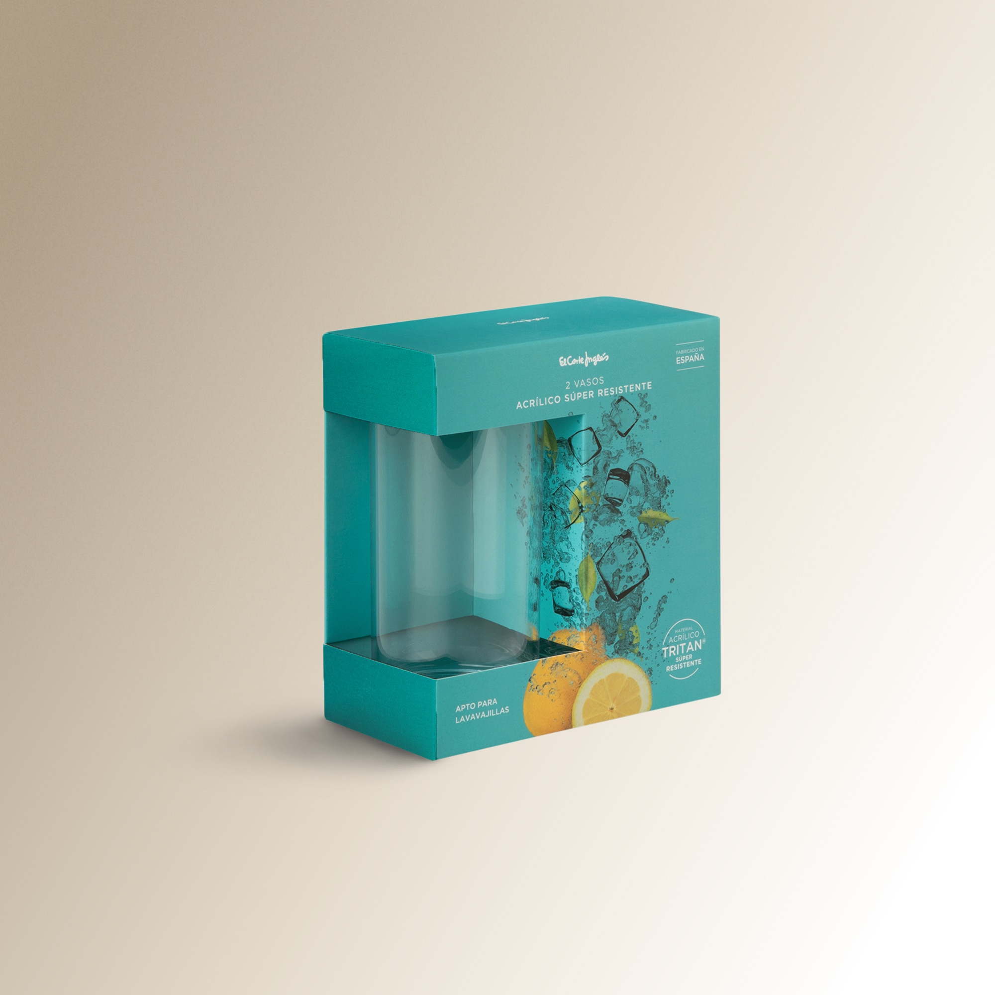 Conjunto de 2 copos altos Mónaco Transparente-4