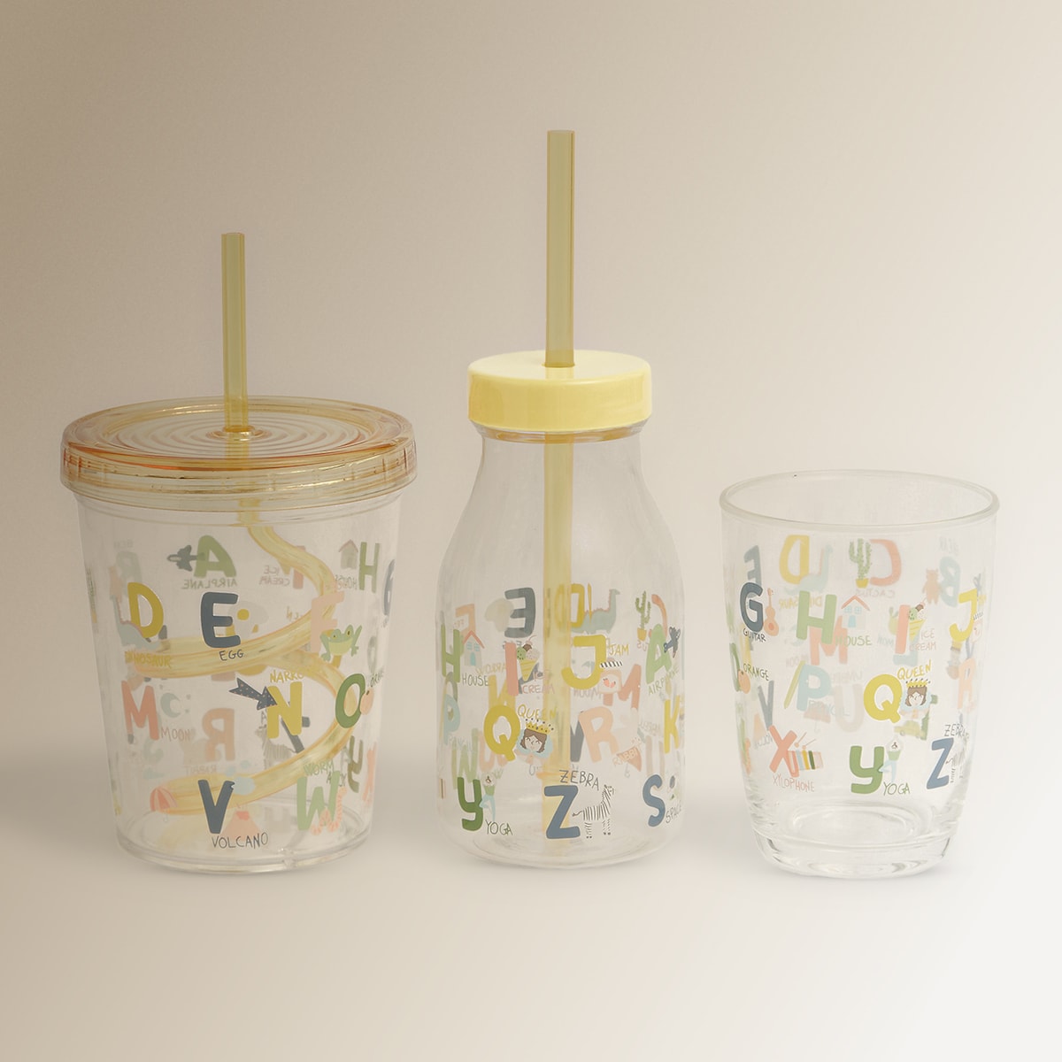 Balde de Lixo Letras Mini Home Multicolor-3